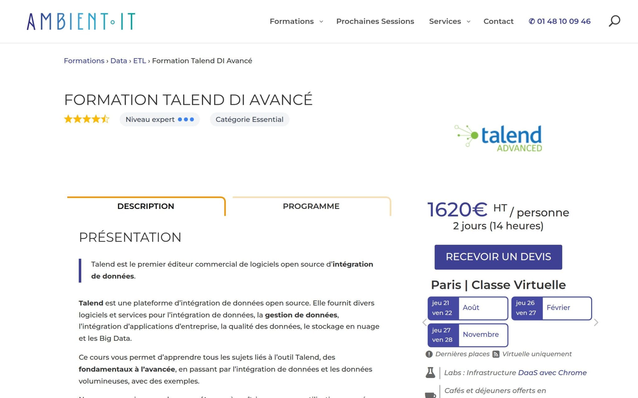 Formation Talend DI Avancé - Ambient IT