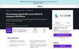 The Complete Spark AR Course: Build 10 Instagram AR Effects - Udemy