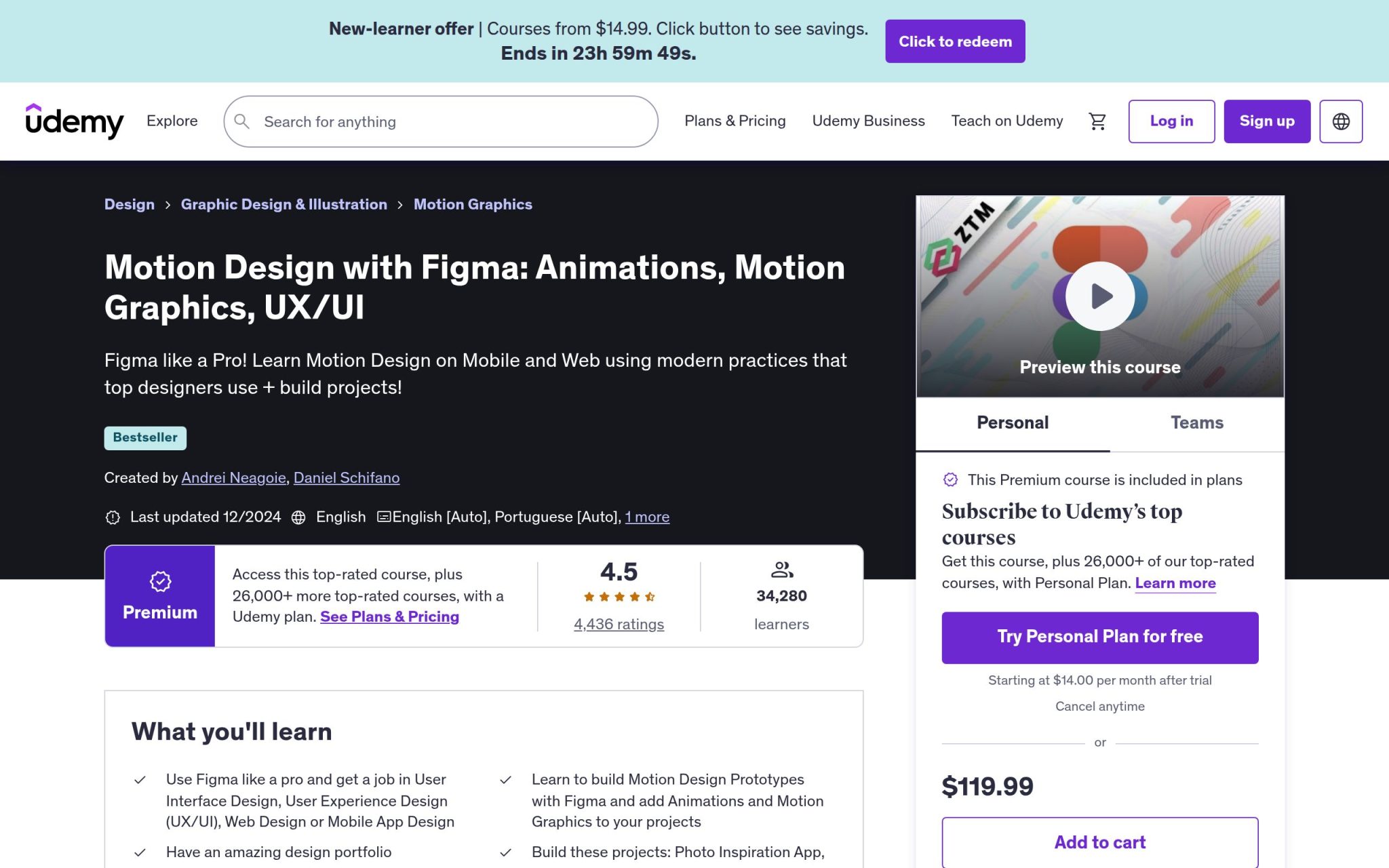 Motion Design with Figma: Animations, Motion Graphics, UX/UI - Udemy