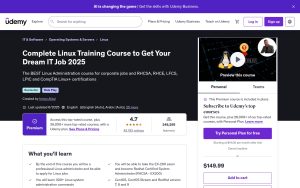 Complete Linux Training Course to Get Your Dream IT Job 2025 – Udemy