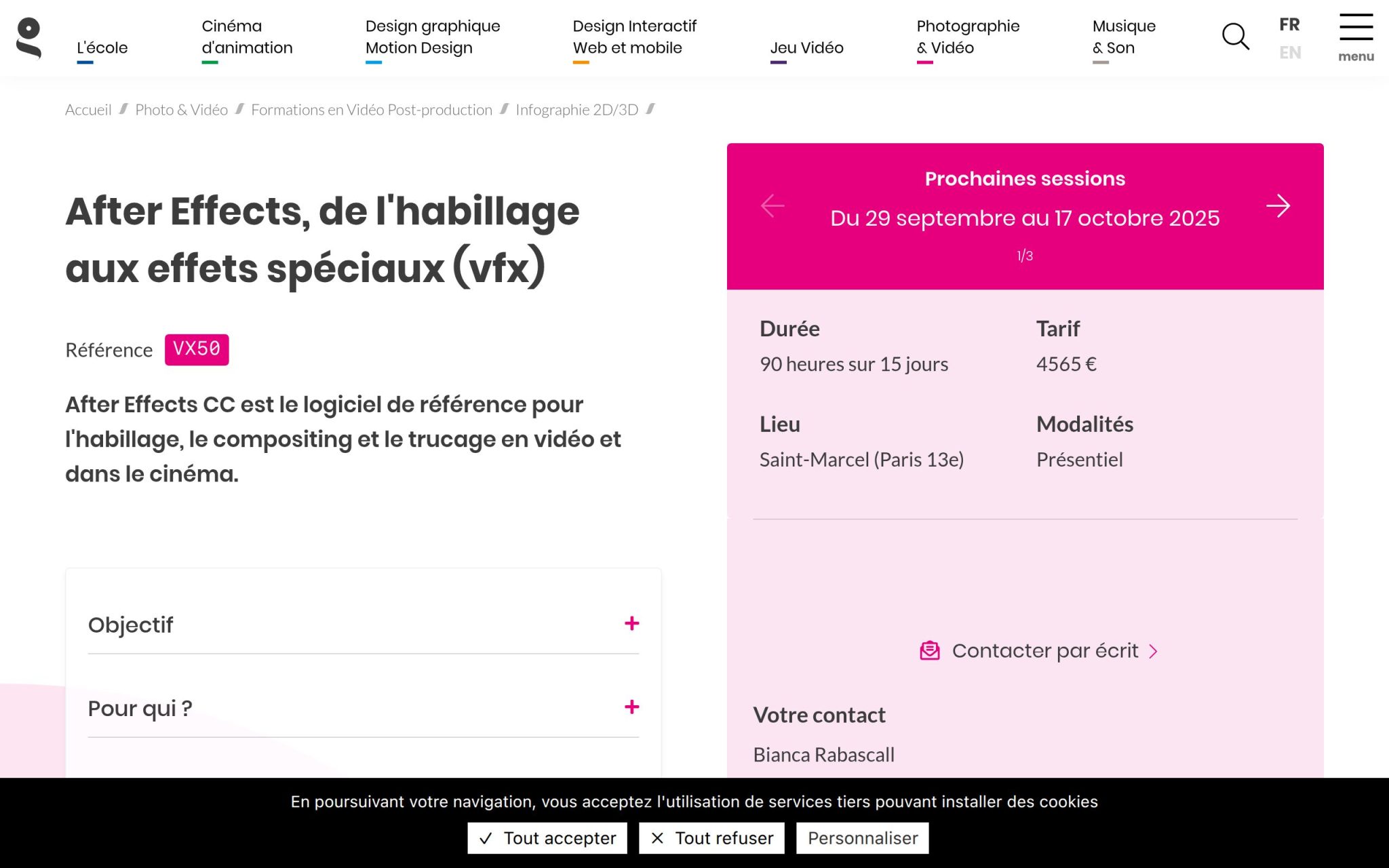 After Effects, de l'habillage aux effets spéciau - GOBELINS