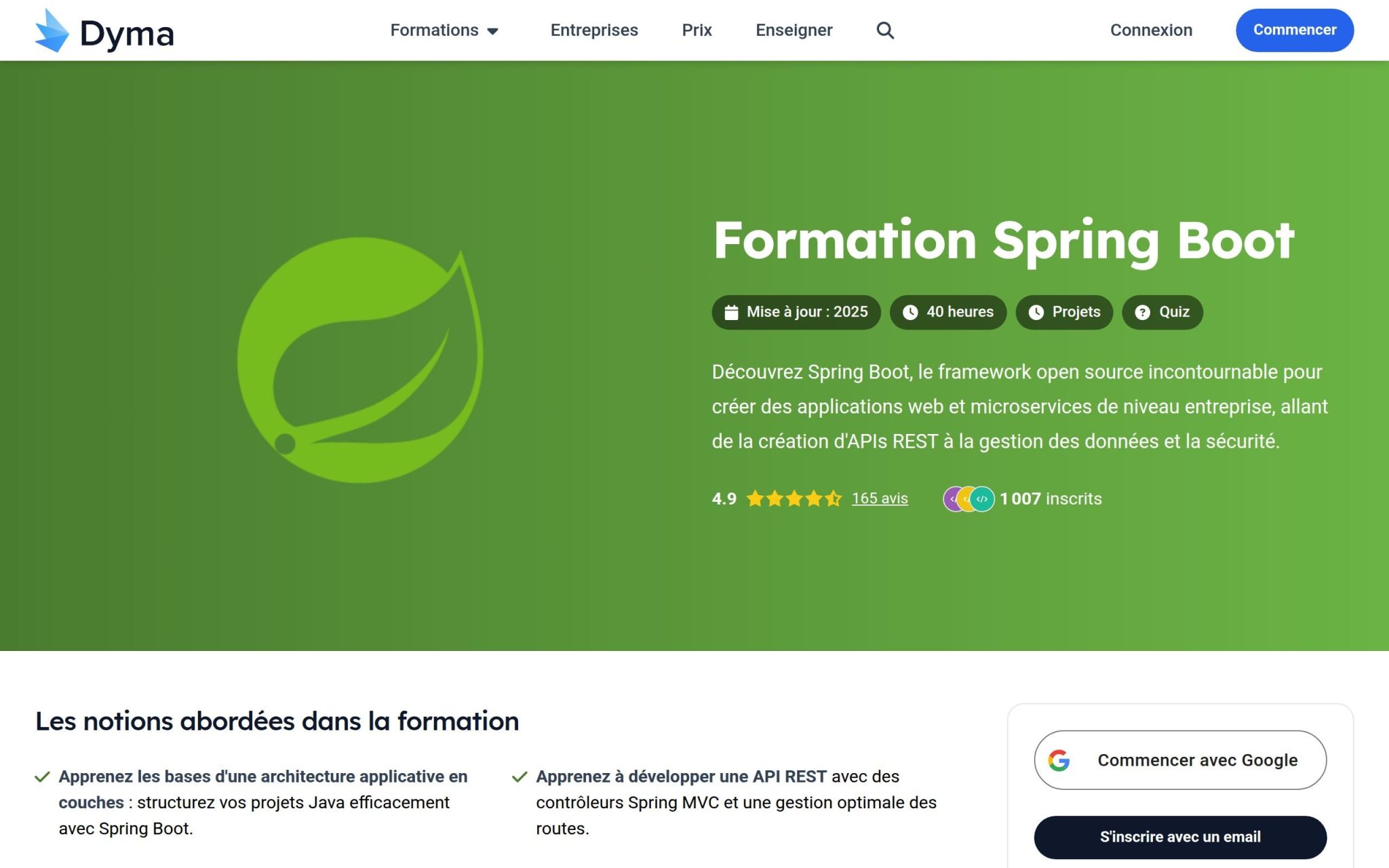 Formation Spring Boot - Dyma