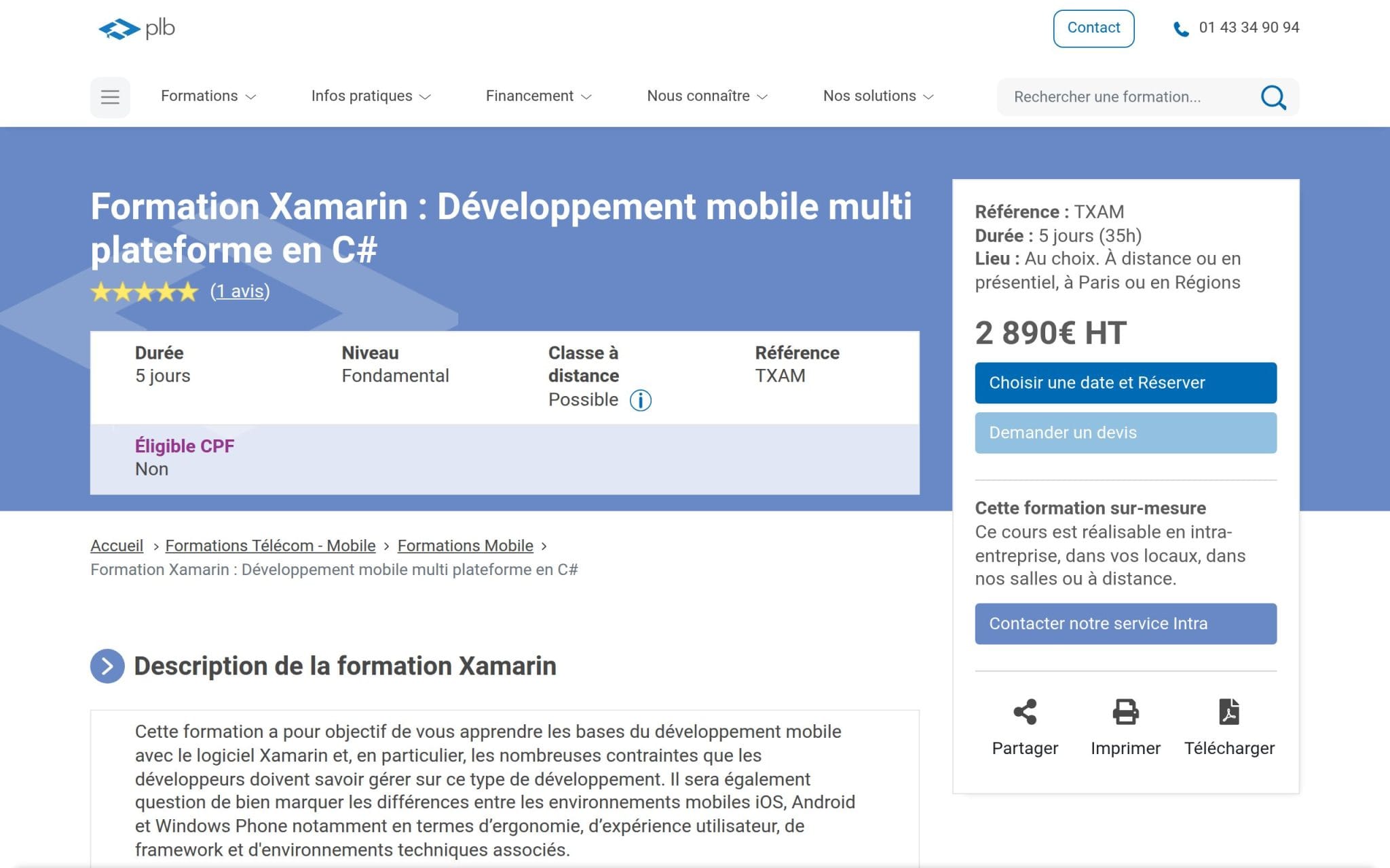 Formation Xamarin : Développement mobile multi plateforme en C# - Plb Consultant