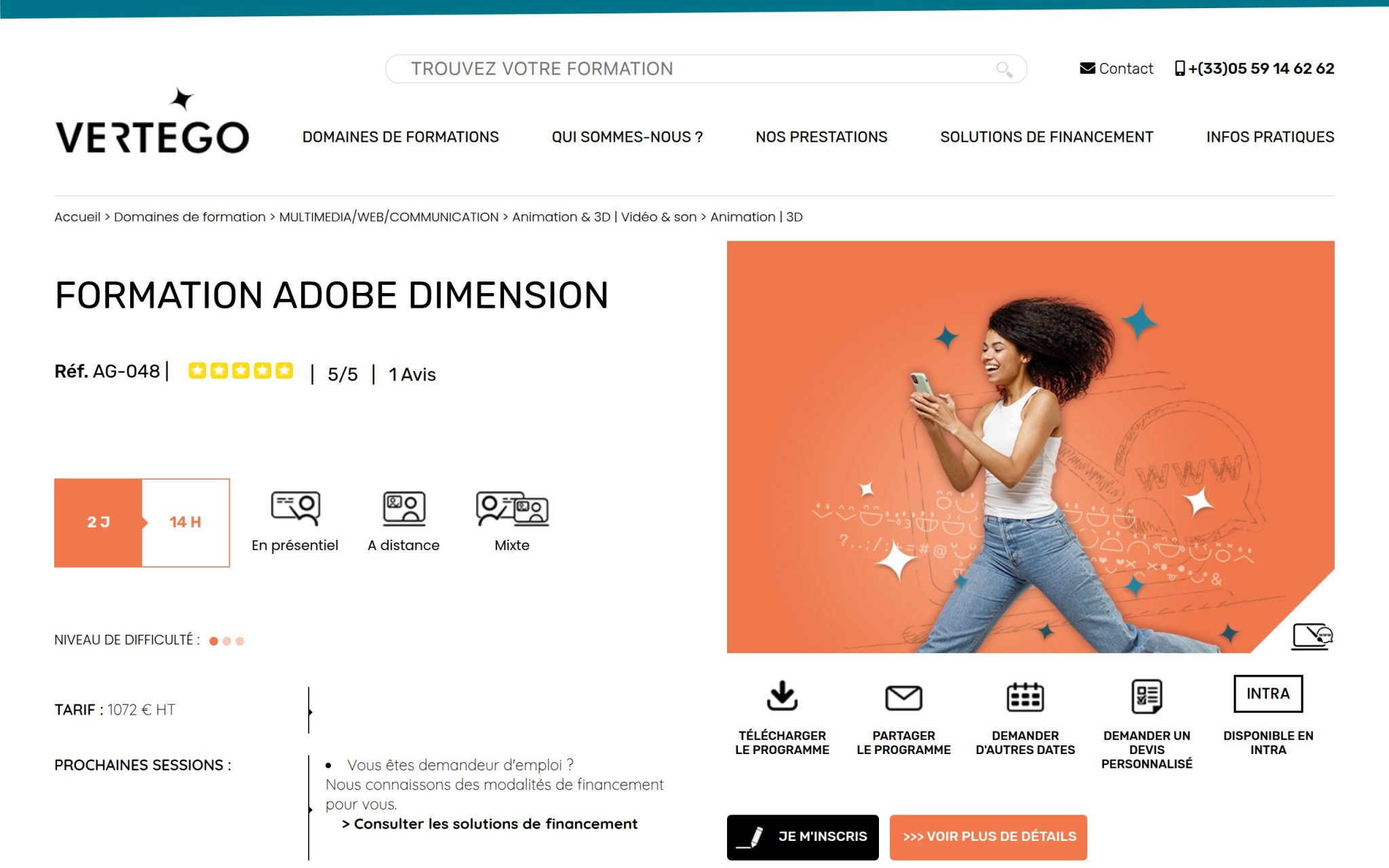 Formation adobe dimension - Vertego