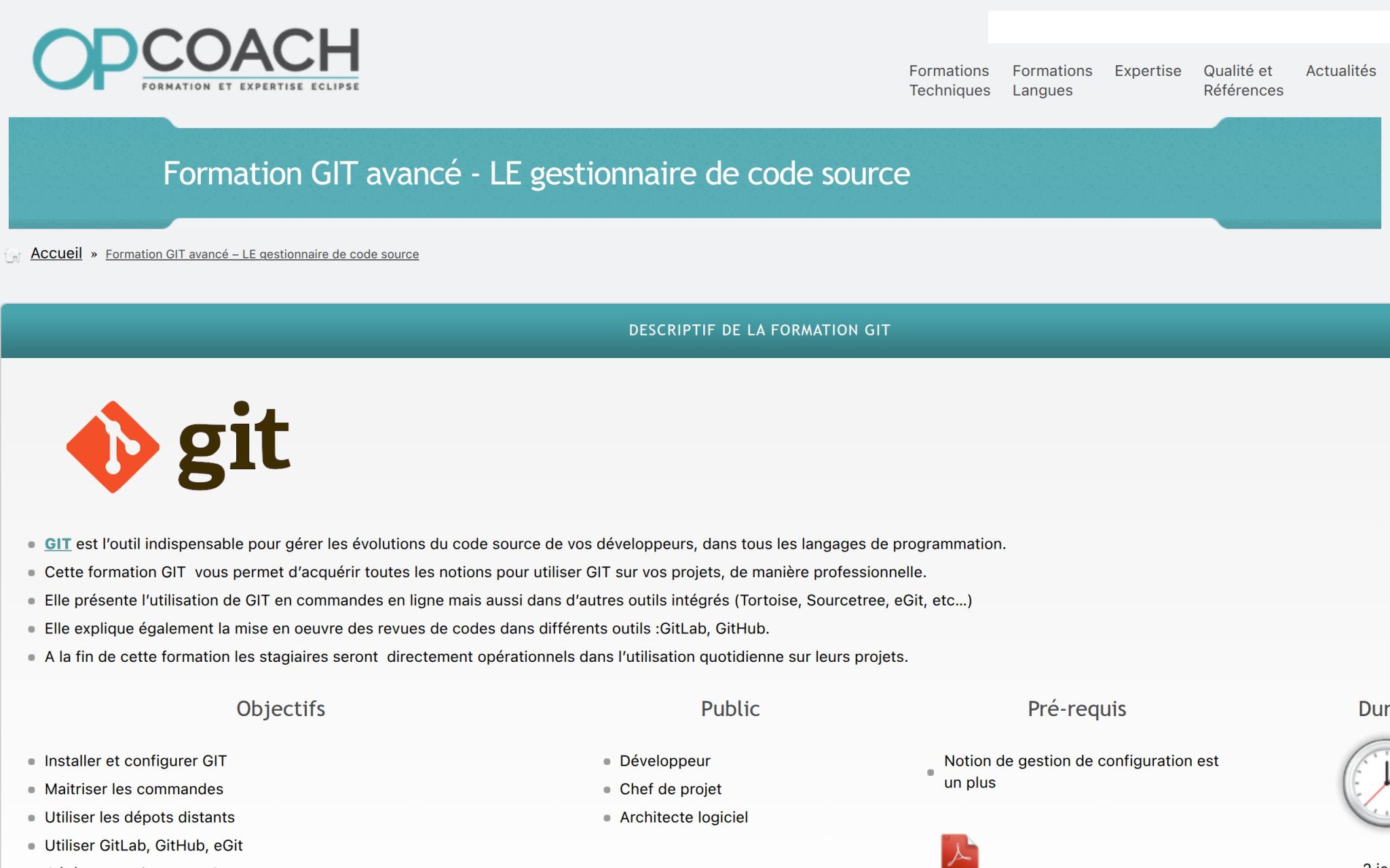 Formation GIT avancé - LE gestionnaire de code source - OPCoach