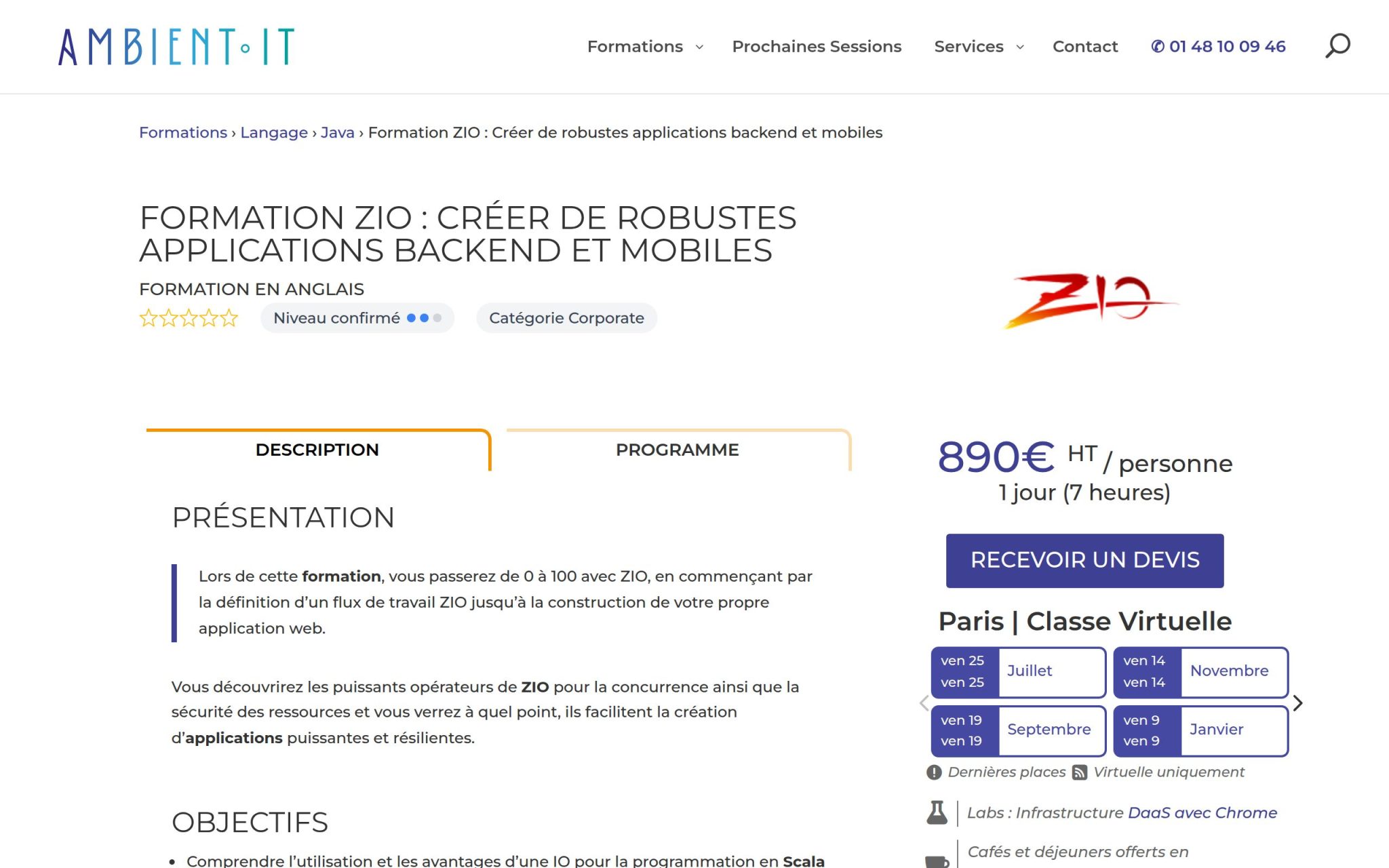 Formation ZIO : Créer de robustes applications backend et mobiles - Ambient IT