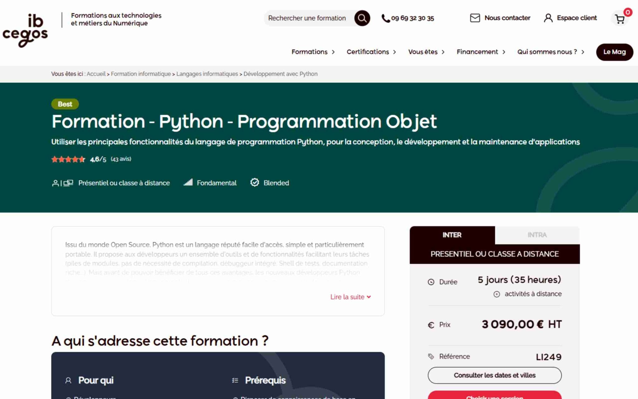 Formation - Python - Programmation Objet - ib Cegos