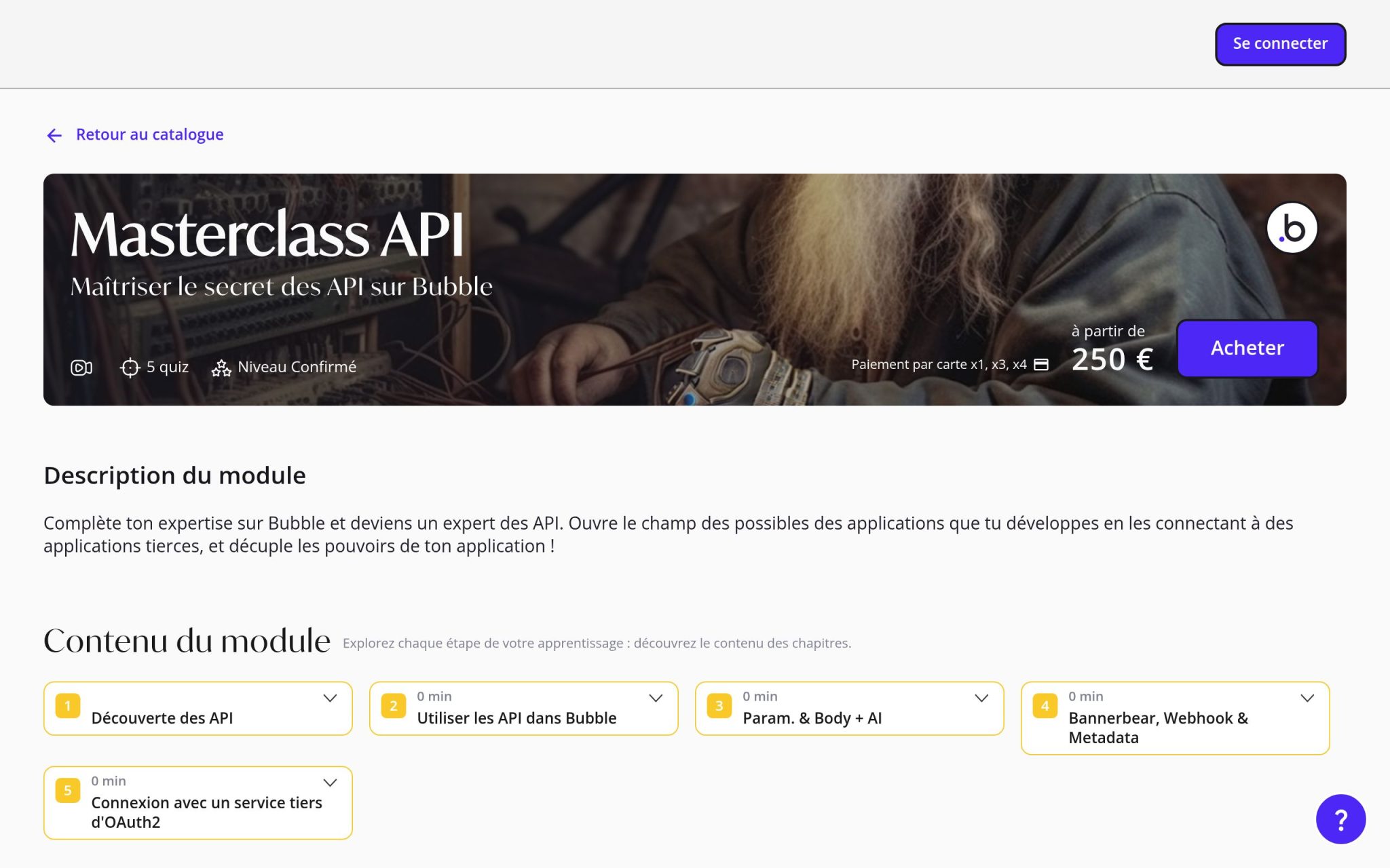 Formation Masterclass API - Ottho