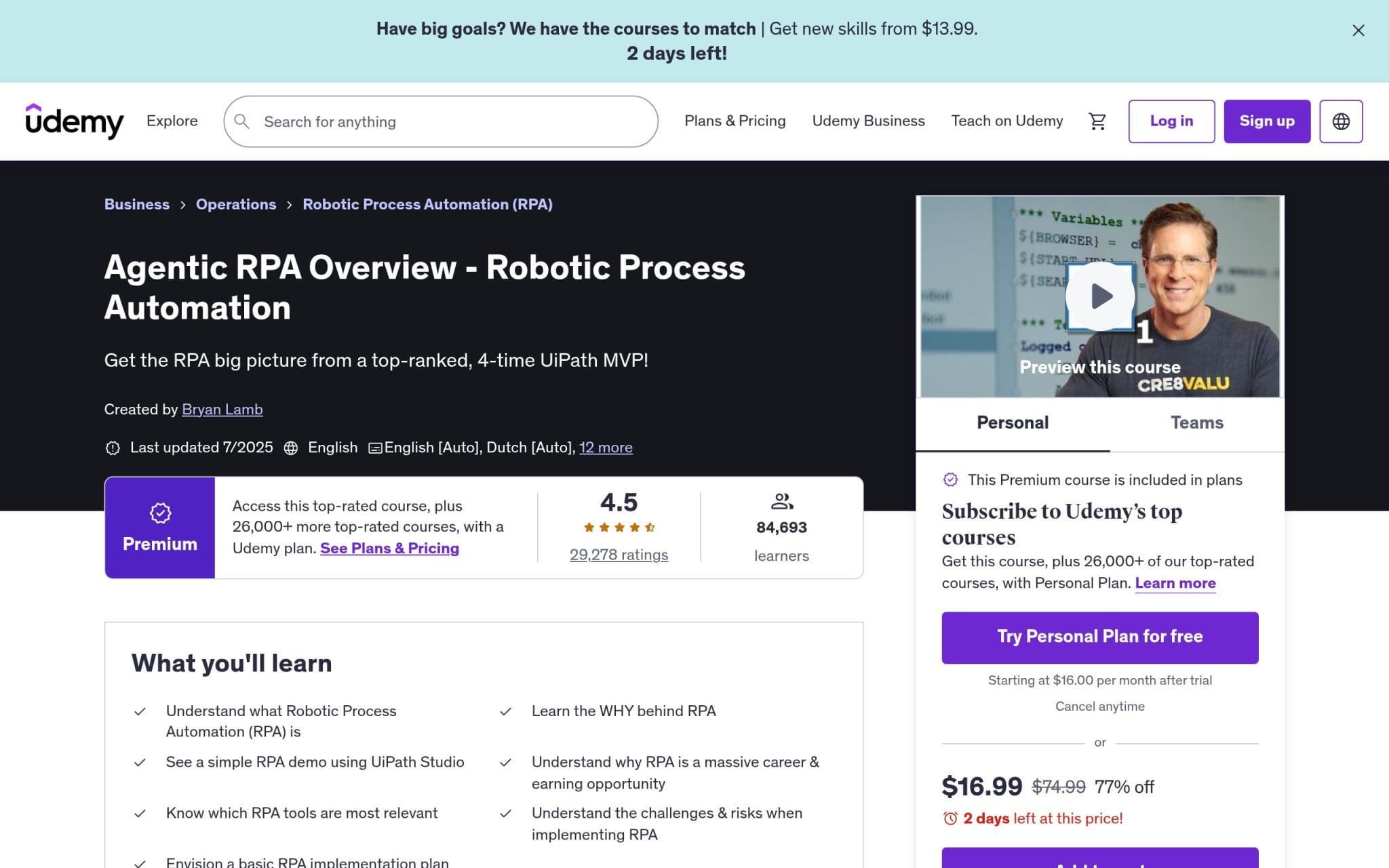 RPA Overview - Robotic Process Automation - Udemy