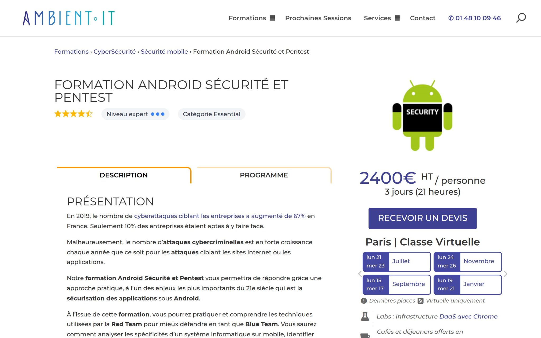 Formation Android Sécurité et Pentest - Ambient IT
