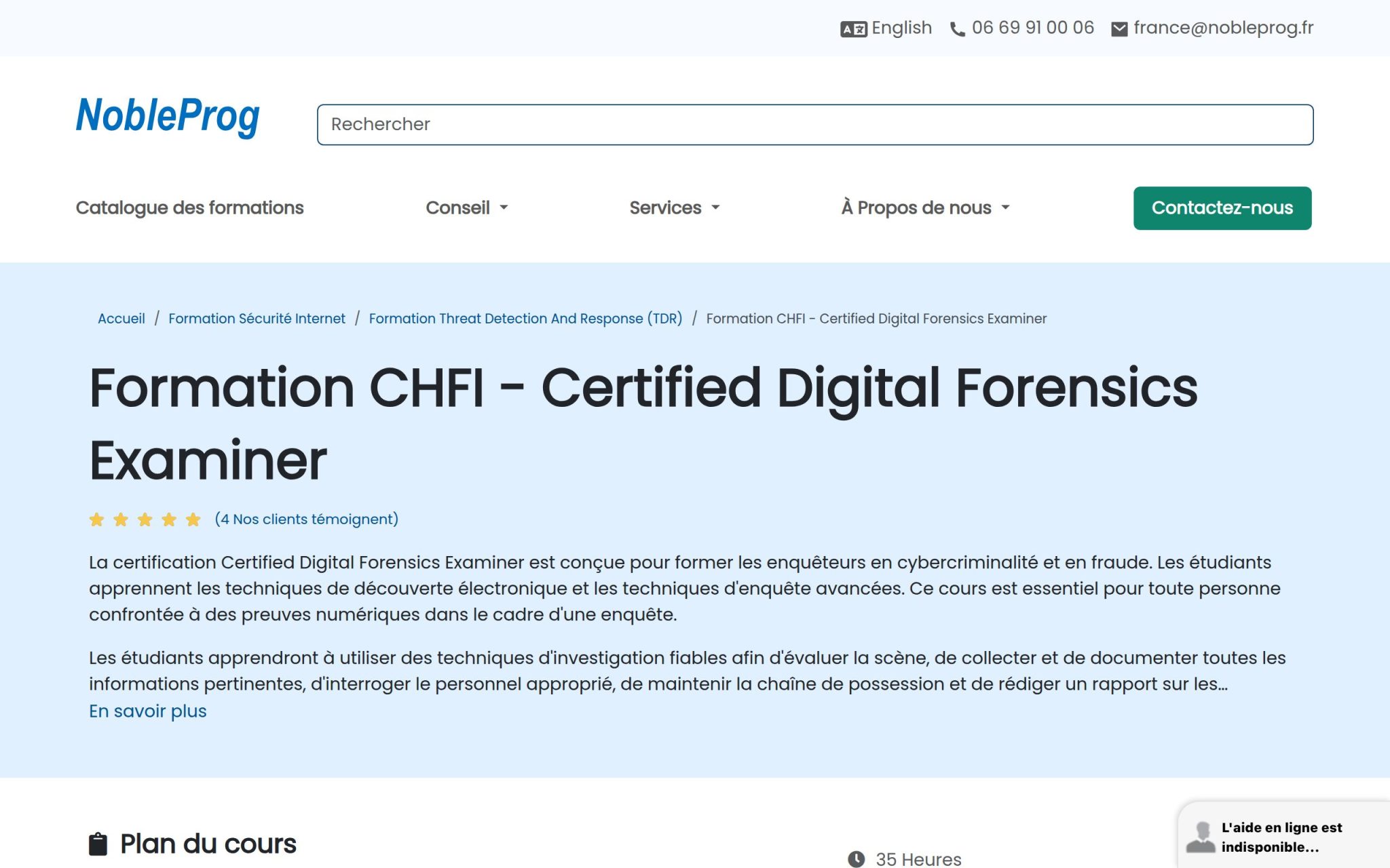 Formation CHFI - Certified Digital Forensics Examiner - NobleProg