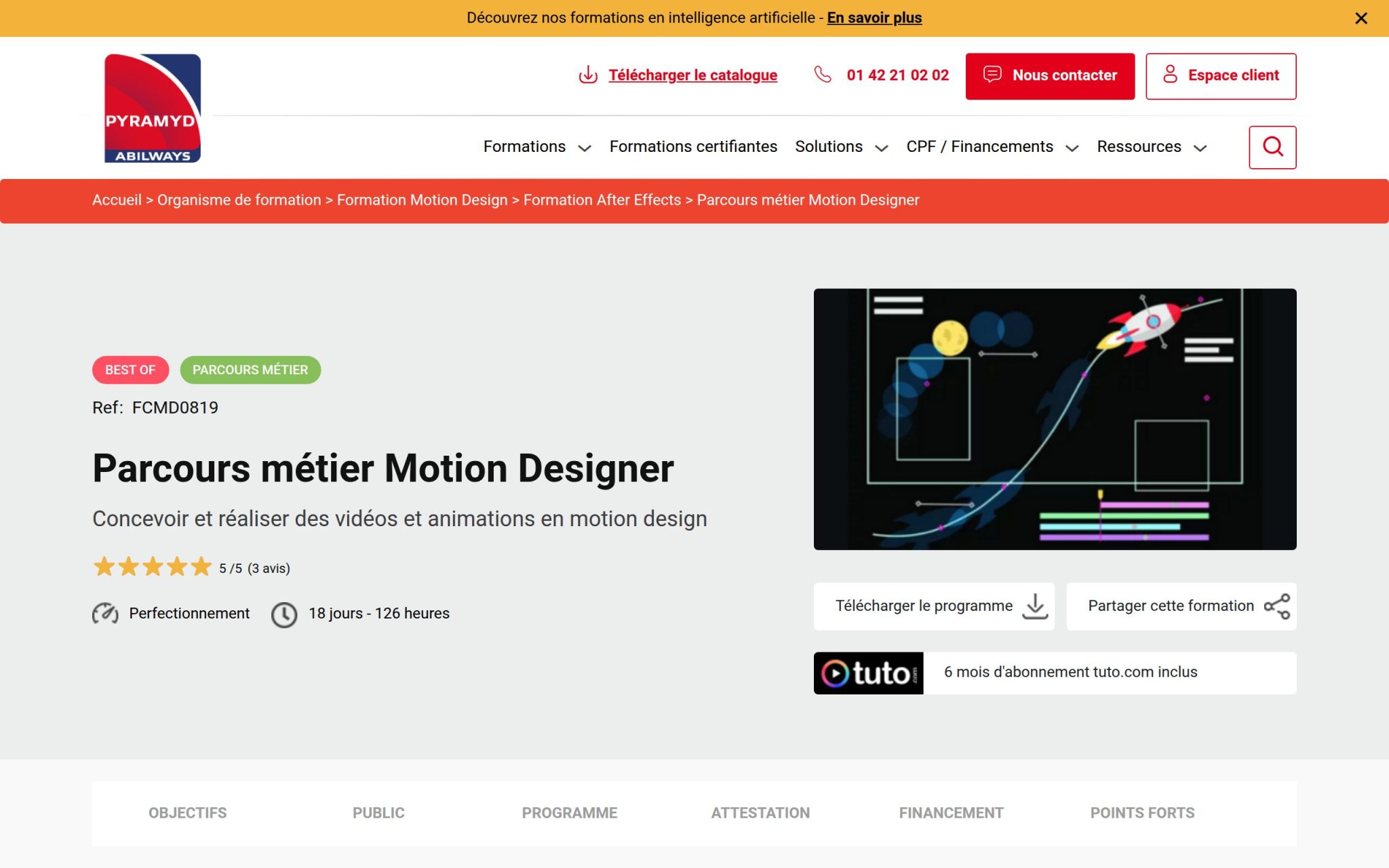 Parcours métier Motion Designer - Pyramyd NTCV