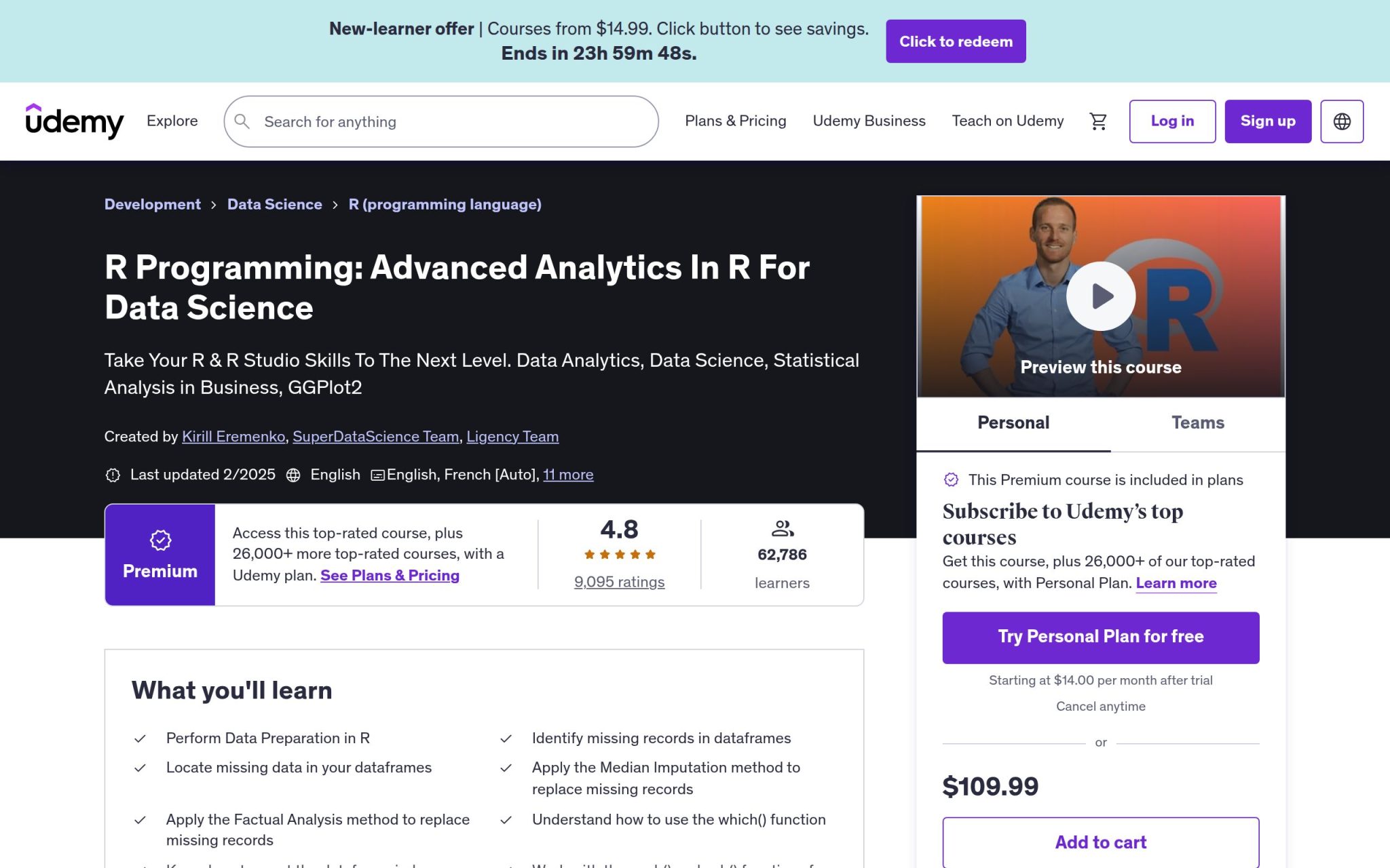 Programmation R : Analyses avancées en R pour la science des données - Udemy