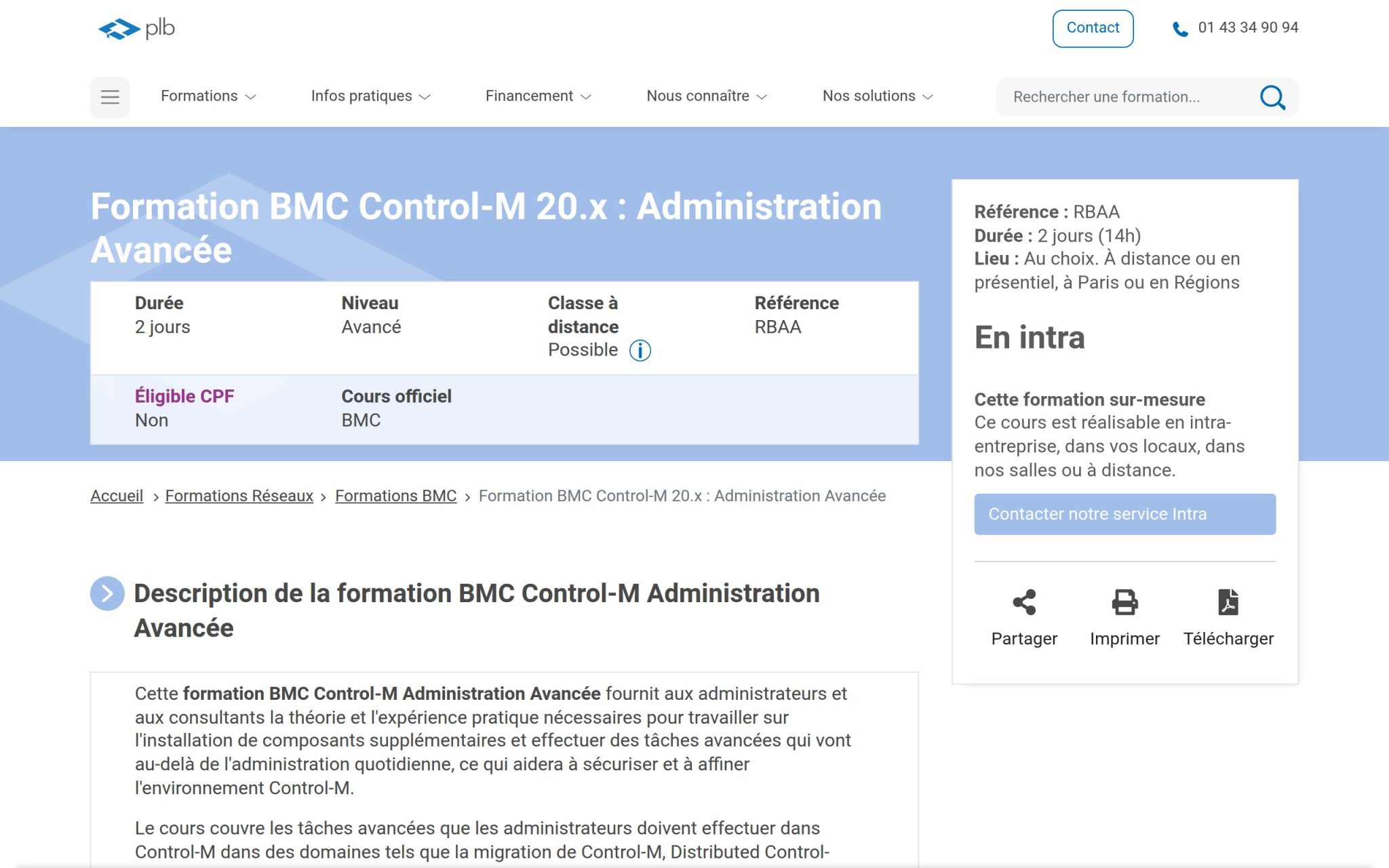 Formation BMC Control-M 20.x : Administration Avancée - Plb Consultant