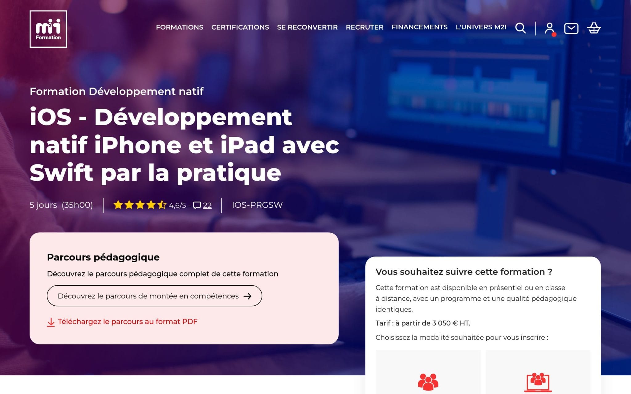 iOS - Développement natif iPhone et iPad avec Swift par la pratique - M2i