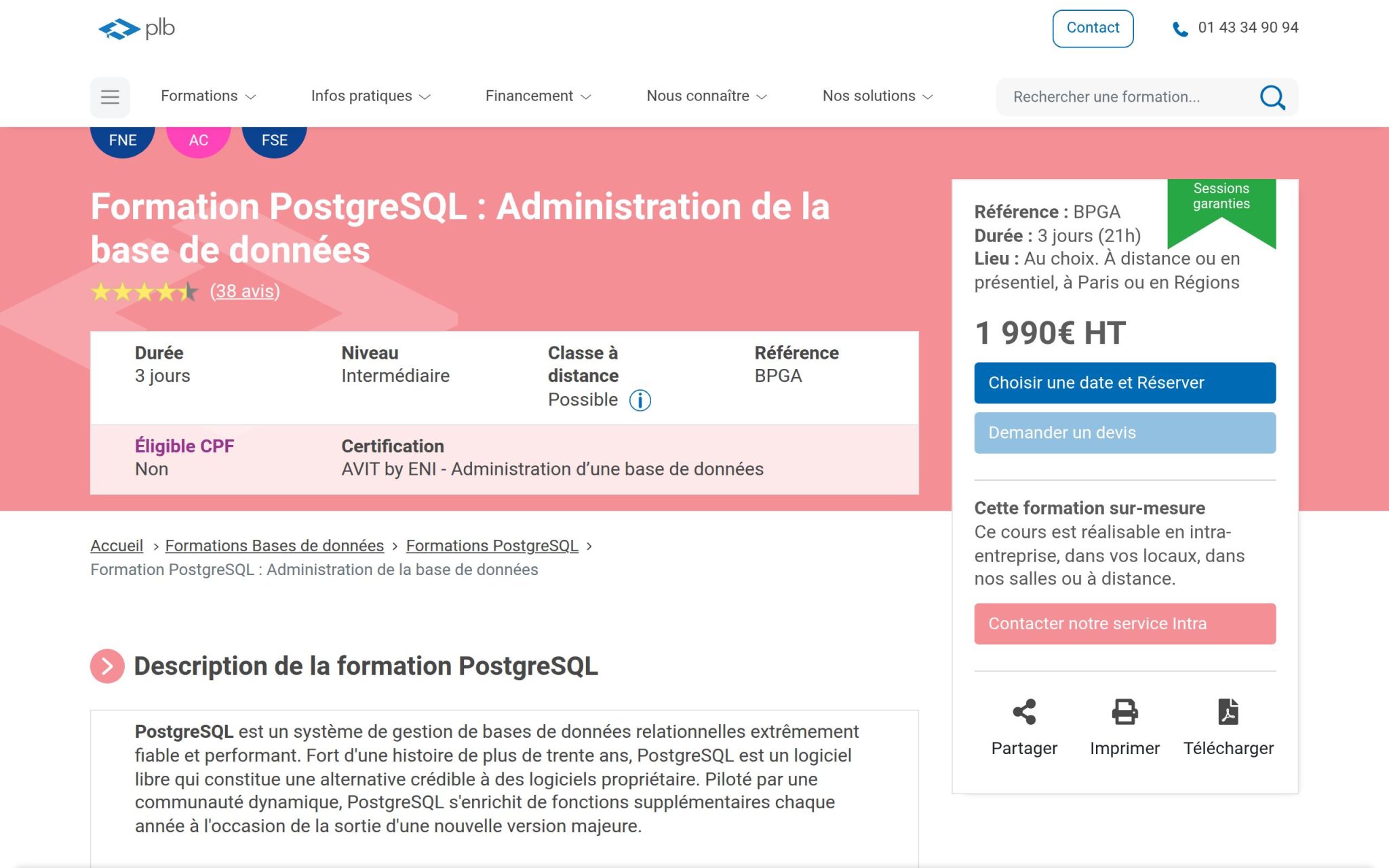 Formation PostgreSQL : Administration de la base de données - Plb Consultant
