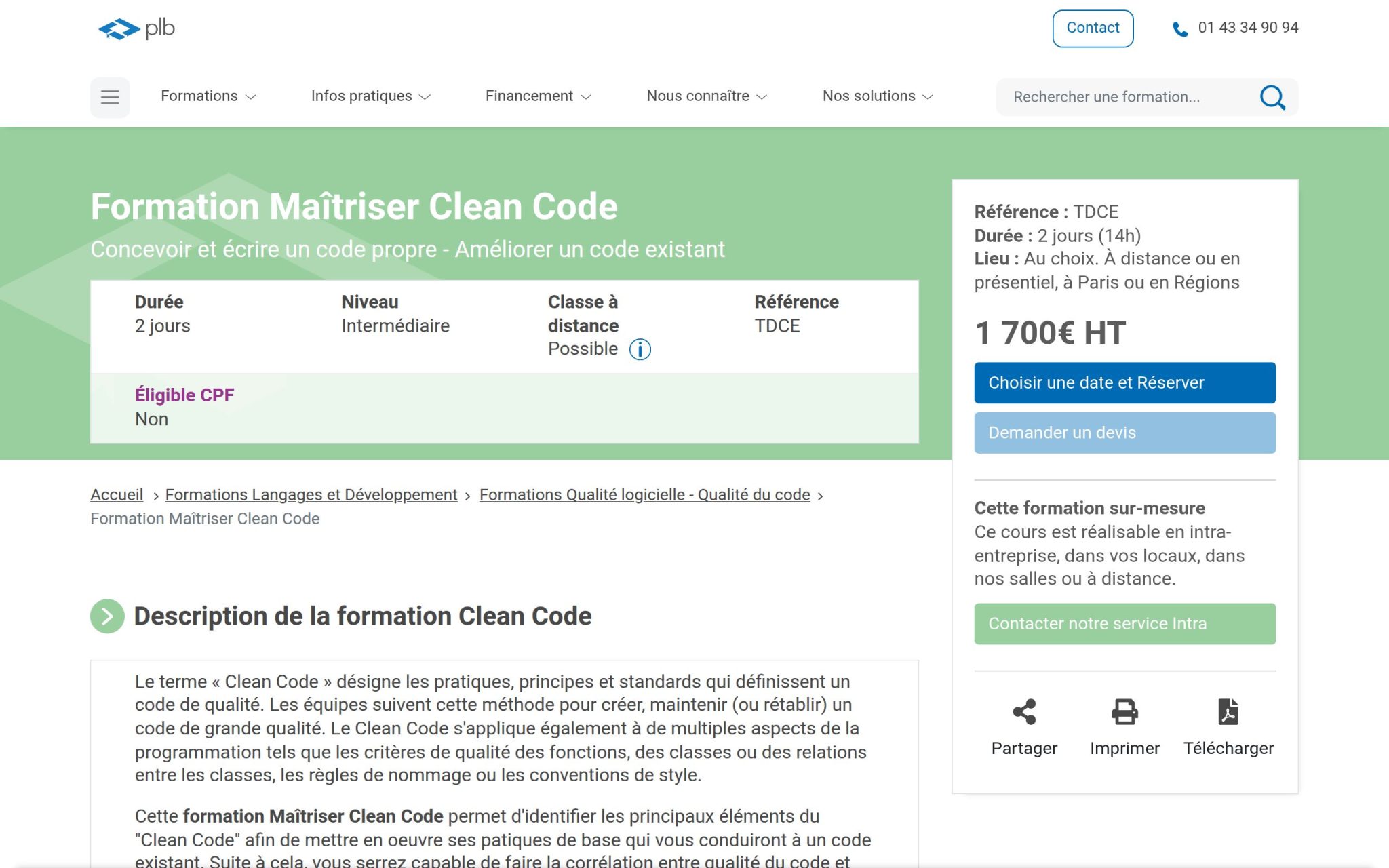 Formation MaĂźtriser Clean Code - Plb Consultant