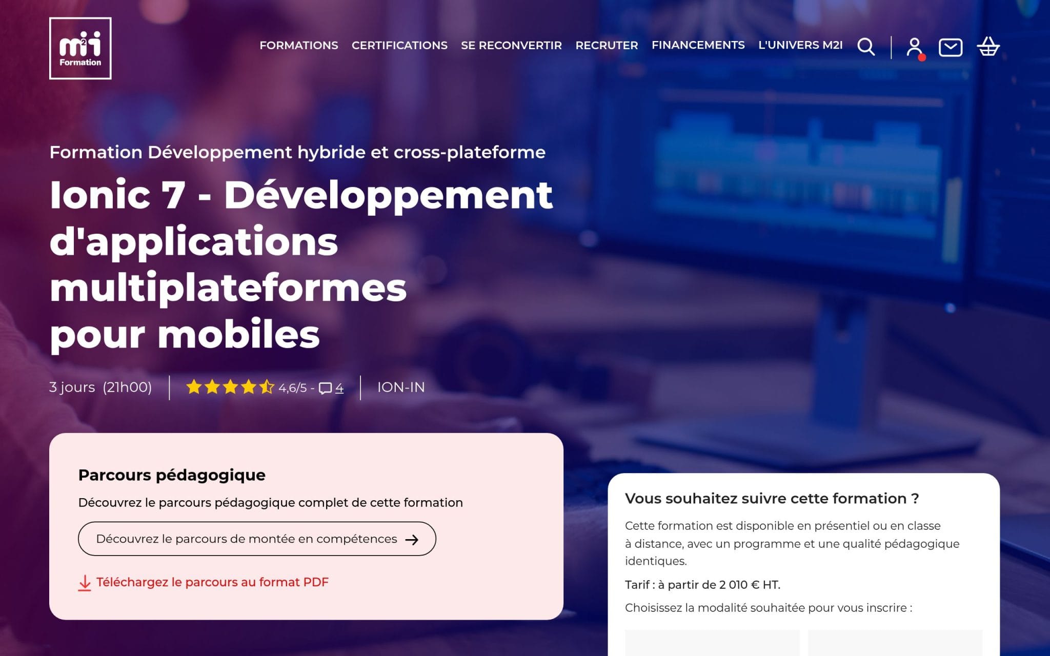 Ionic 7 - Développement d'applications multiplateformes pour mobiles - M2i