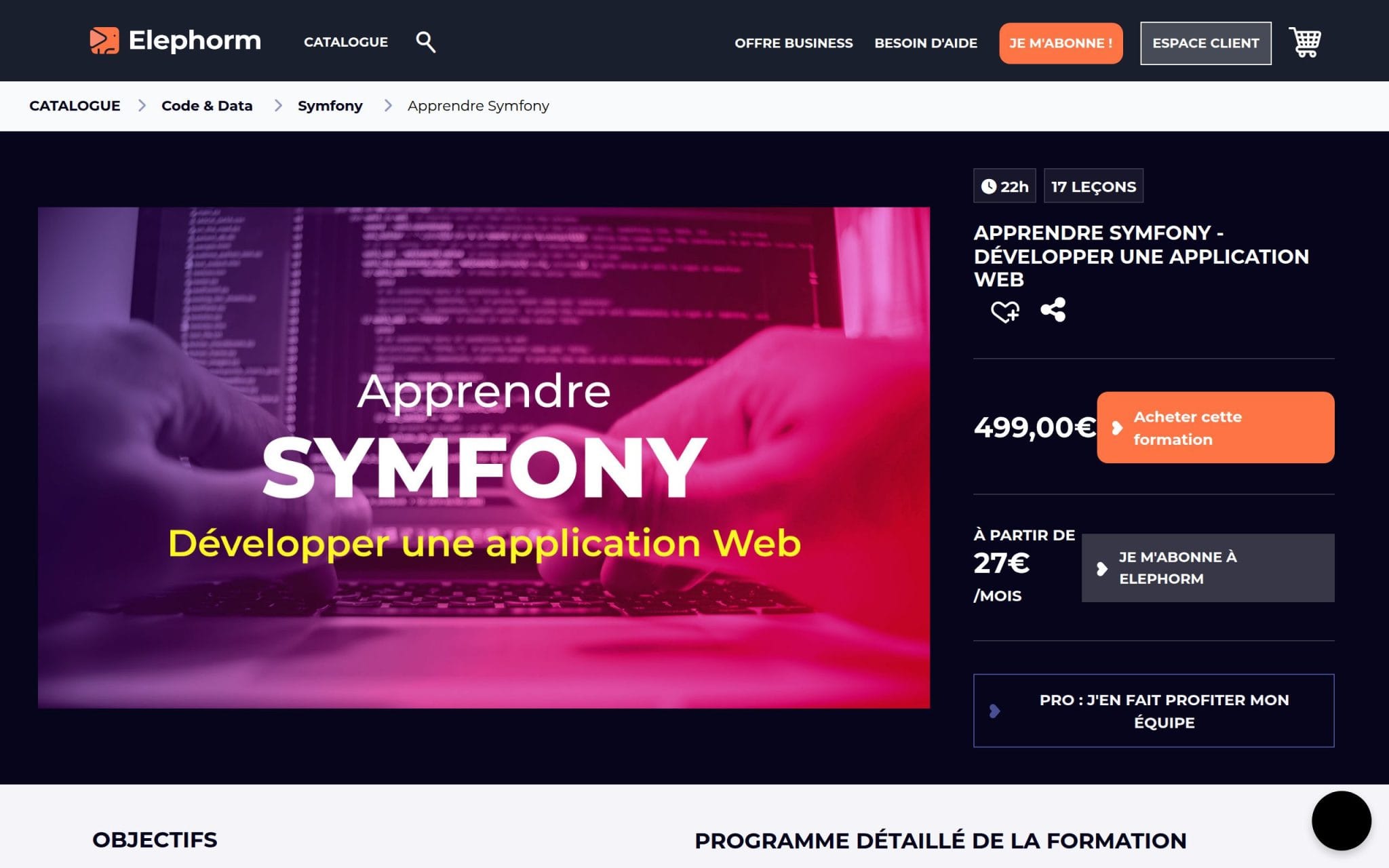 Apprendre Symfony - Développer une application web - Elephorm