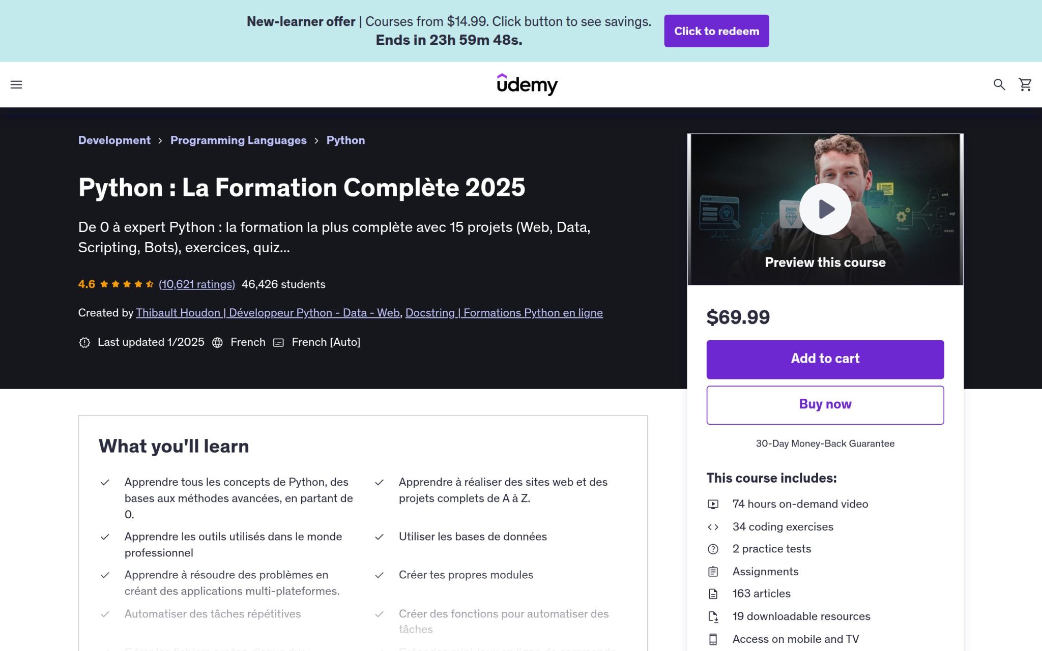Python : La Formation ComplĂšte 2025 - Udemy