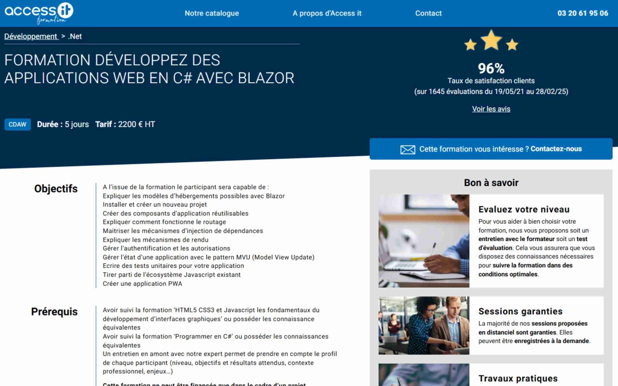 Formation Développez des applications Web en C# avec Blazor - Access IT