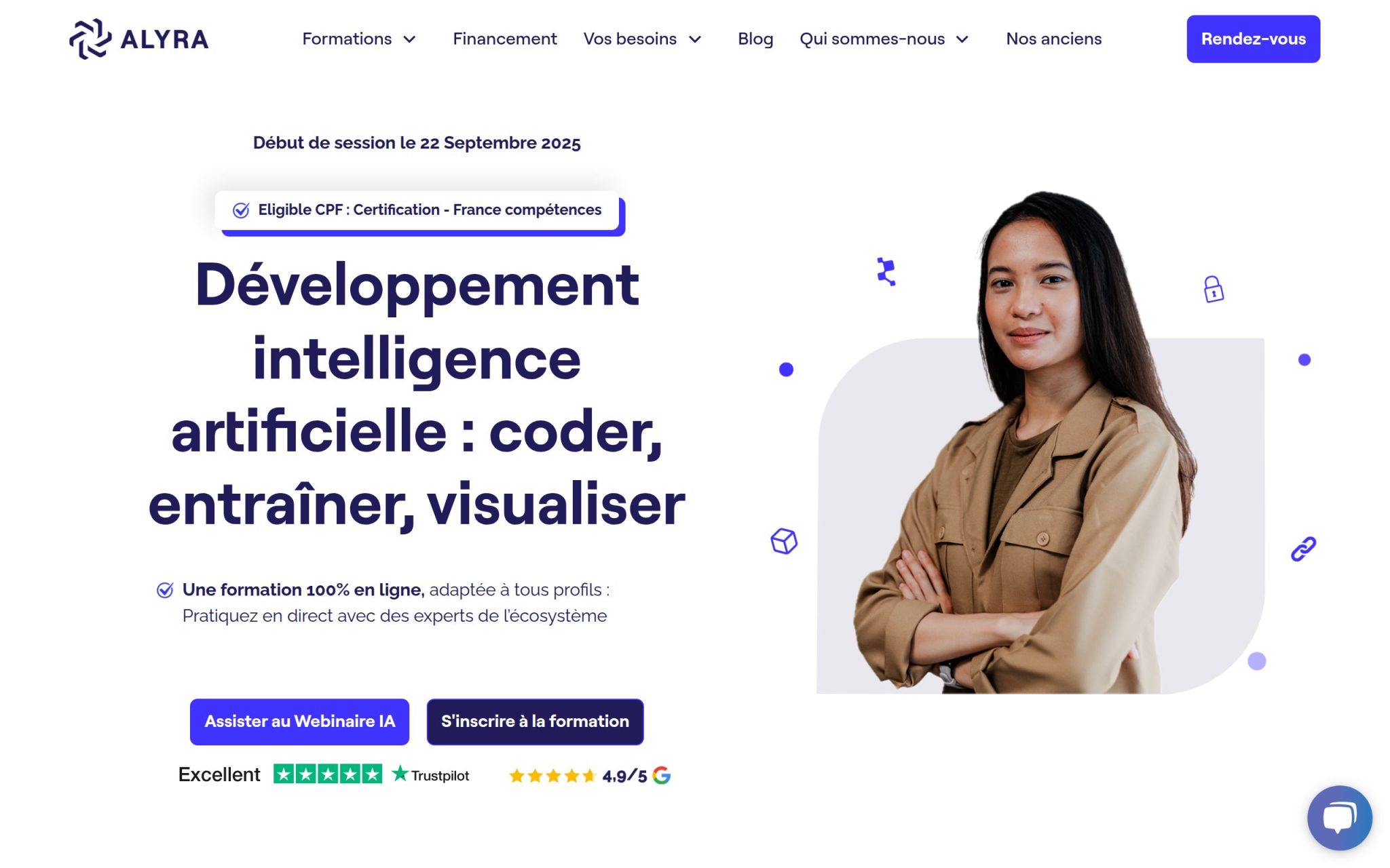 Formation Développement intelligence artificielle : coder, entraîner, visualiser - Alyra