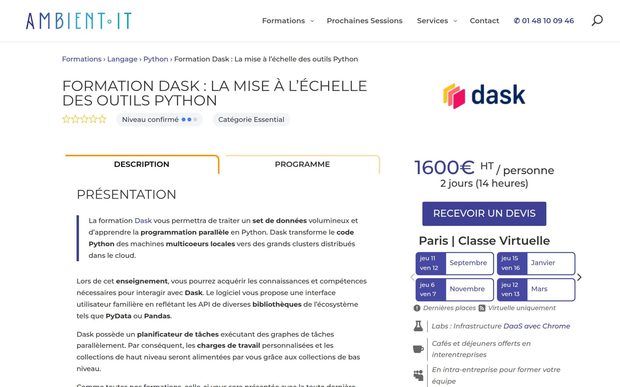 Formation Dask : La mise Ă lâĂ©chelle des outils Python - Ambient IT