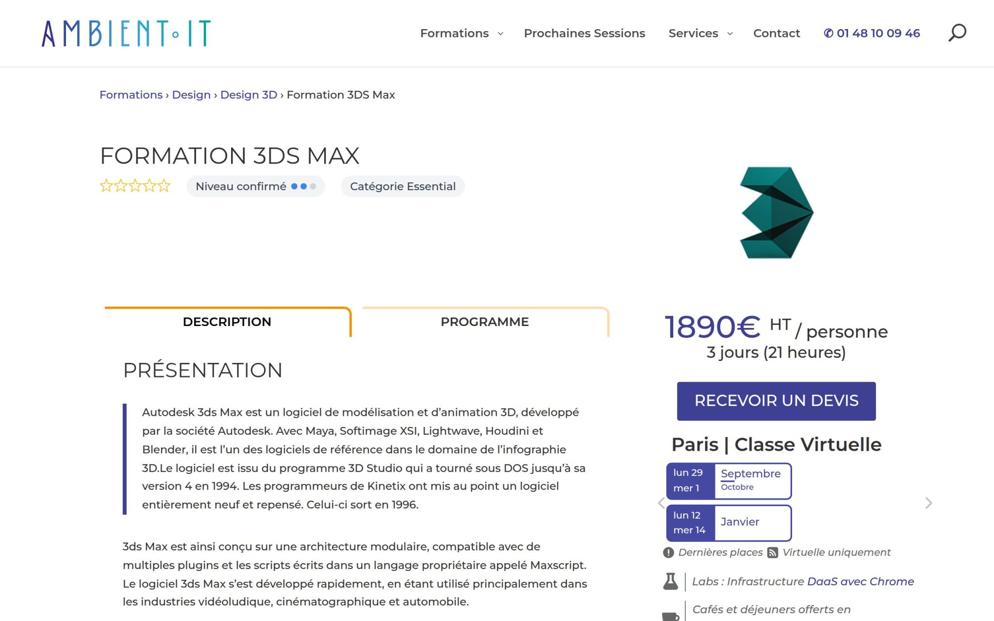 Formation 3DS Max - Ambient IT