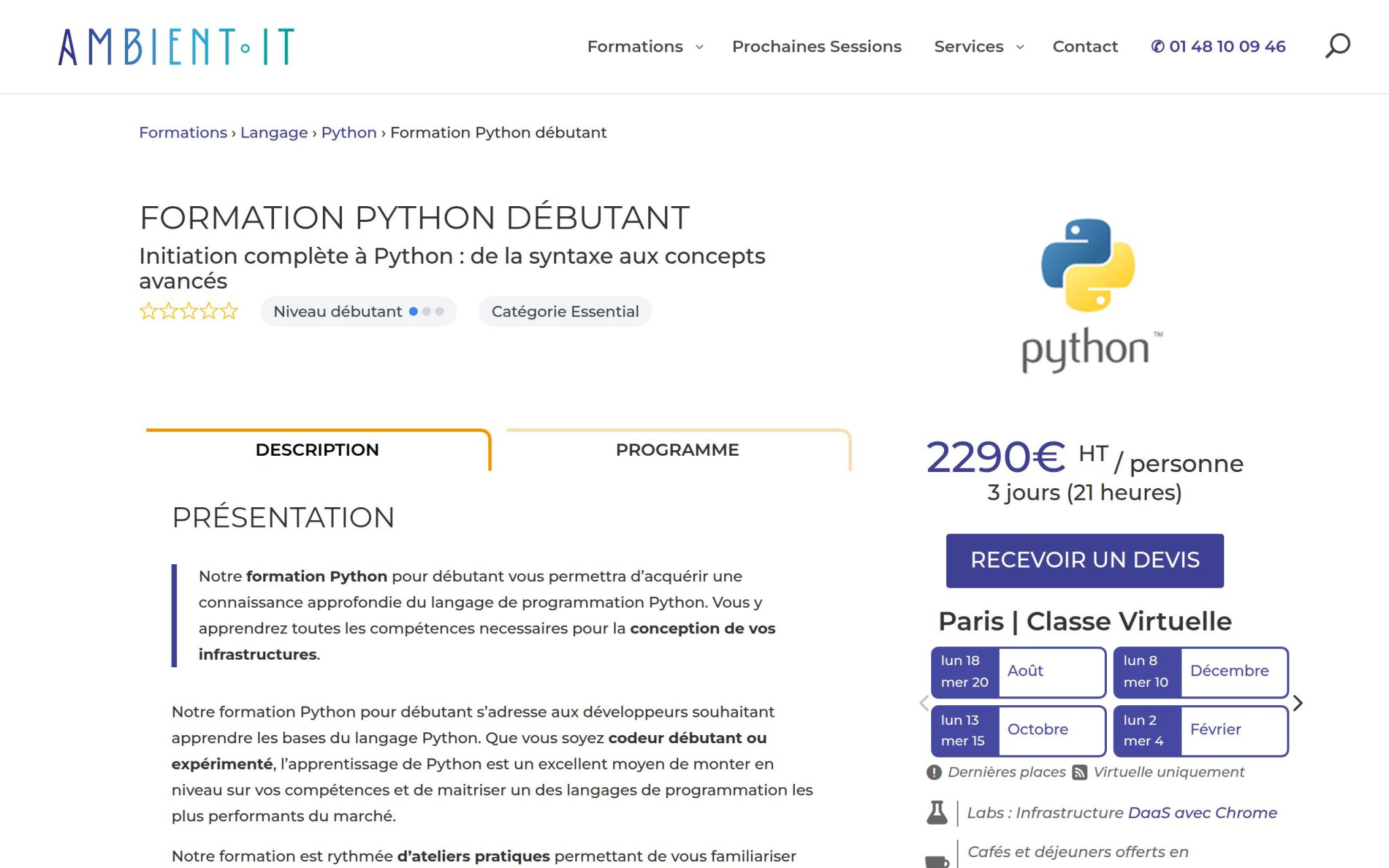 Formation Python débutant - Ambient IT