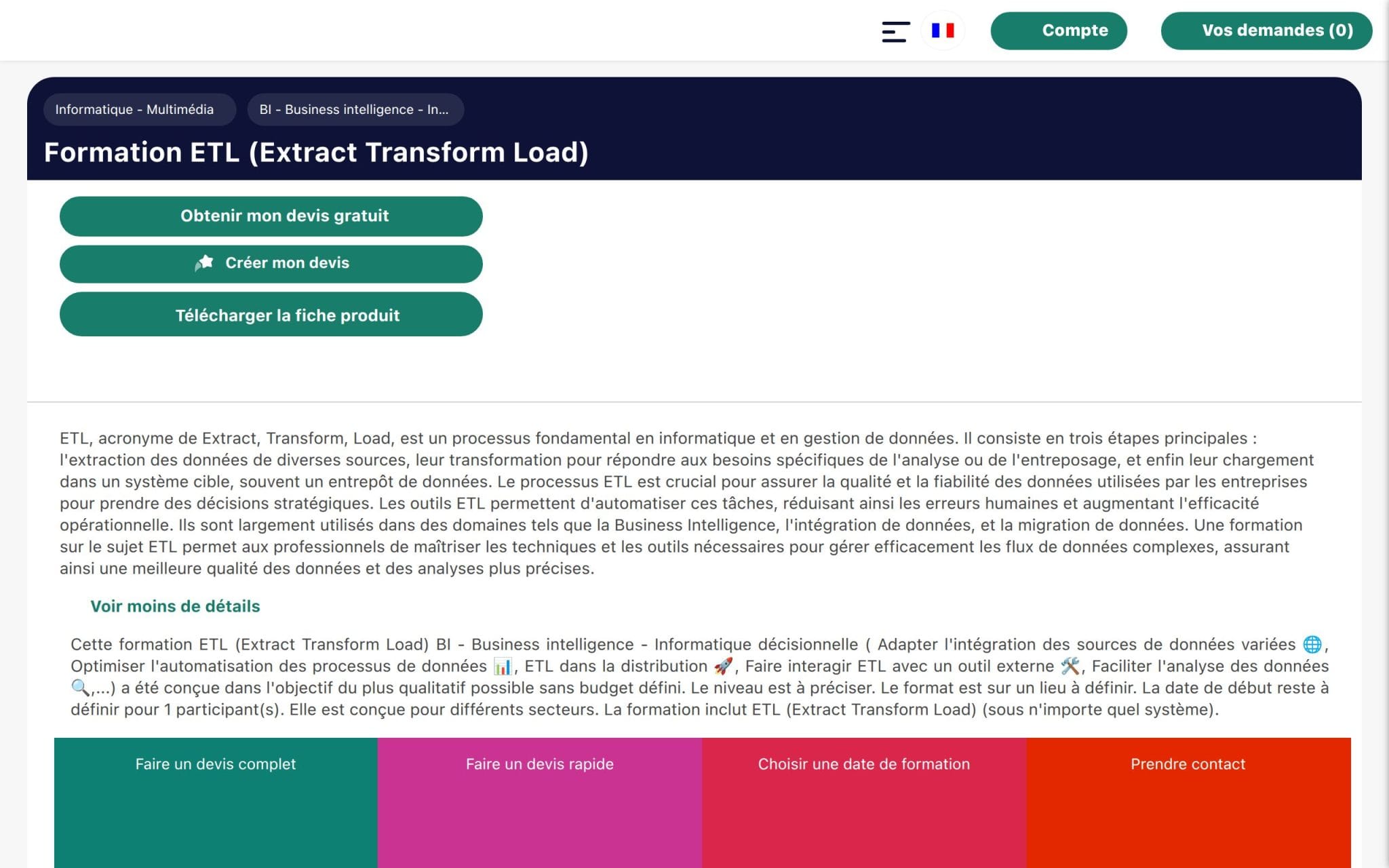 Formation ETL (Extract Transform Load) - Optédif Formation