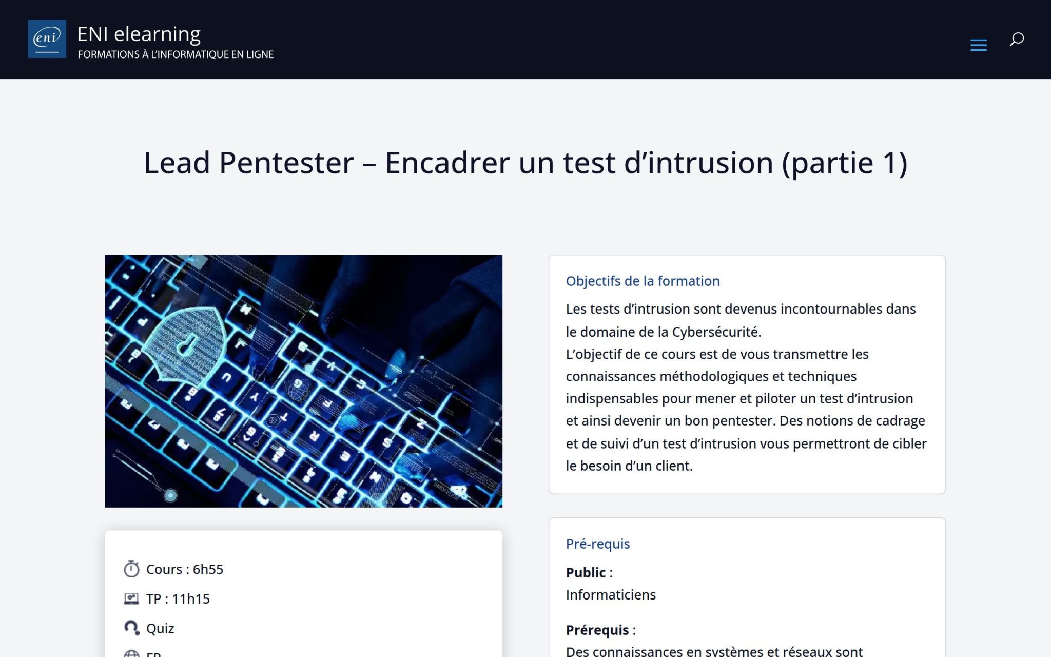 Lead Pentester â Encadrer un test dâintrusion (partie 1) - ENI