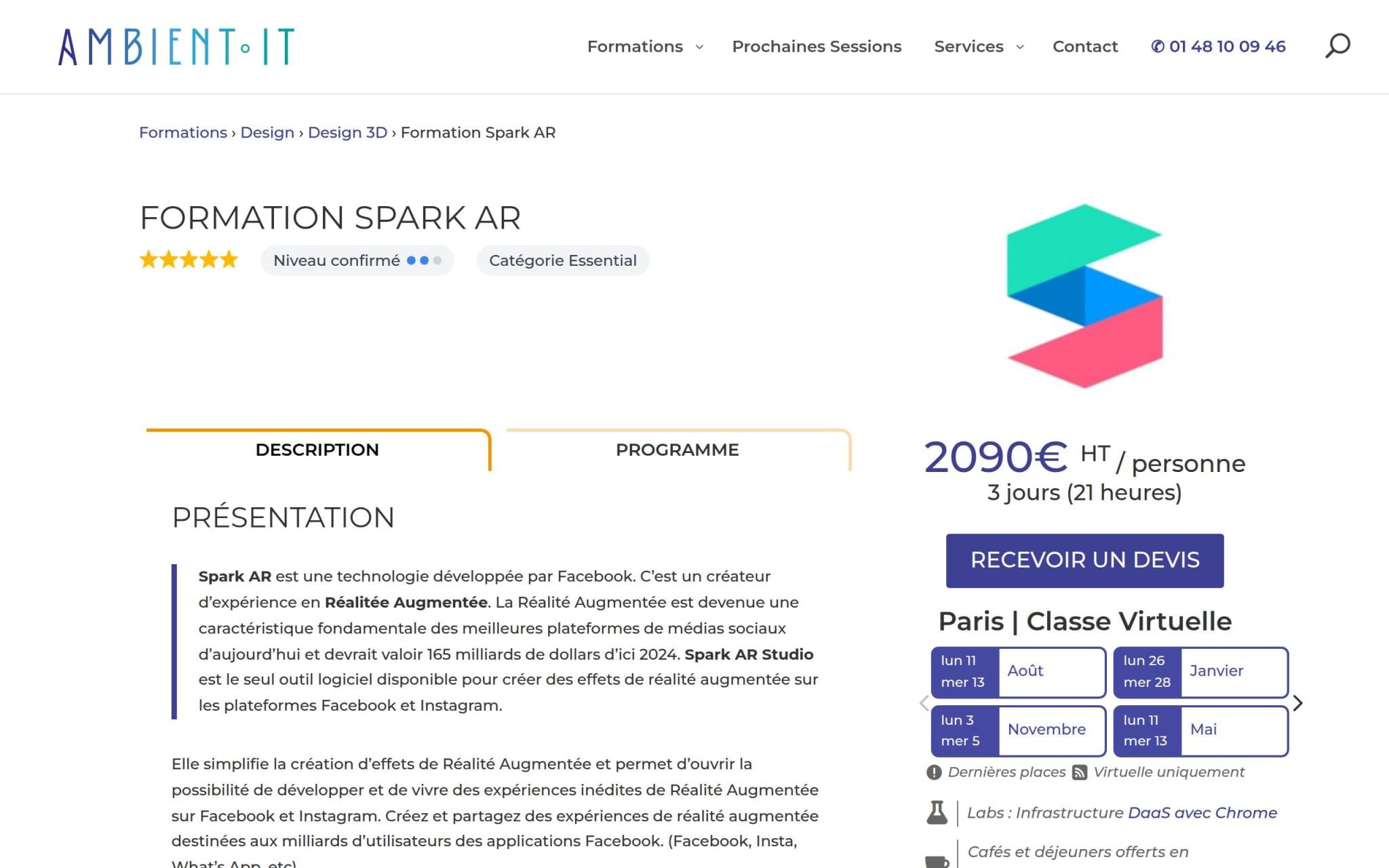Formation Spark AR - Ambient IT