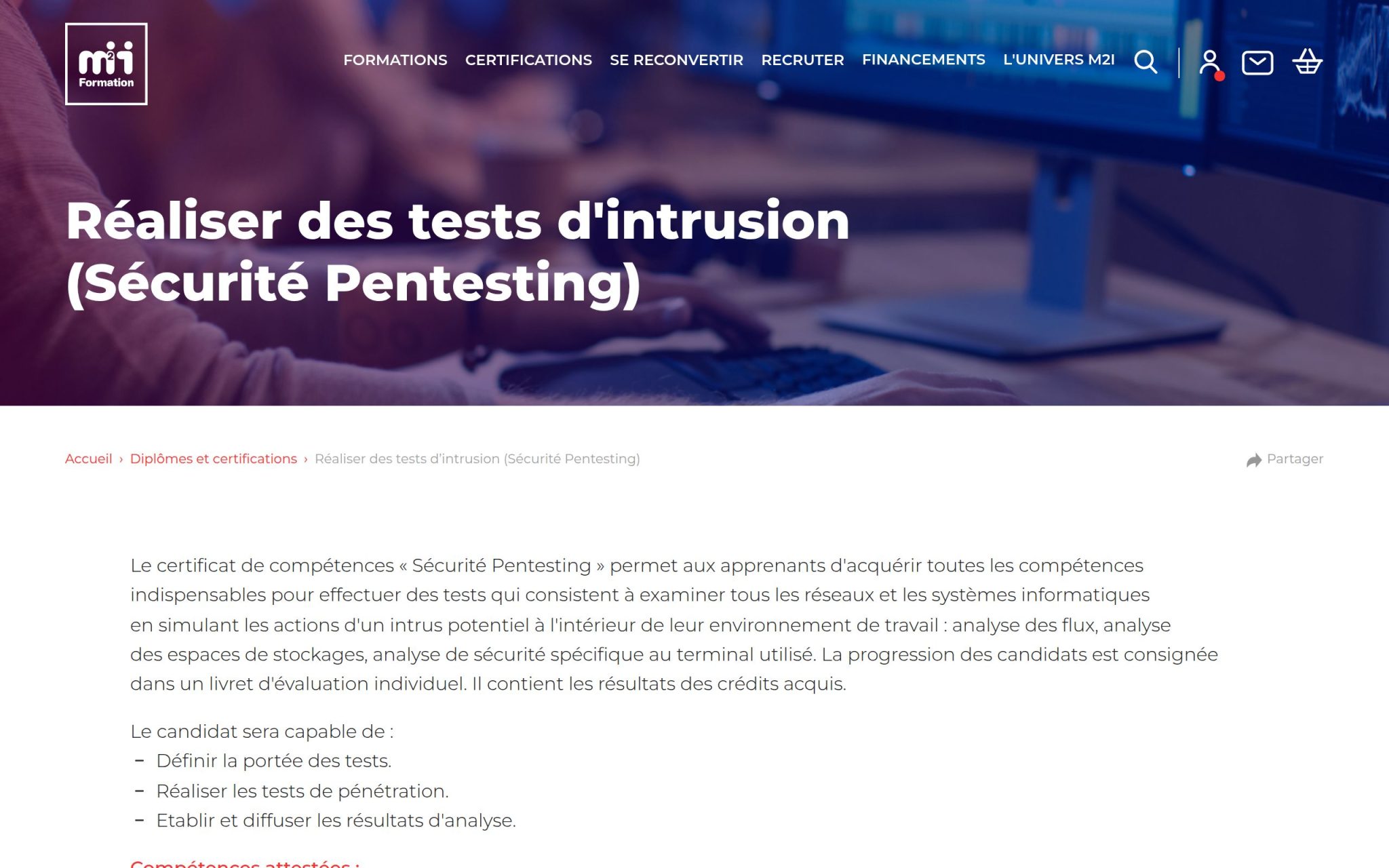 Réaliser des tests d'intrusion (Sécurité Pentesting) - M2i