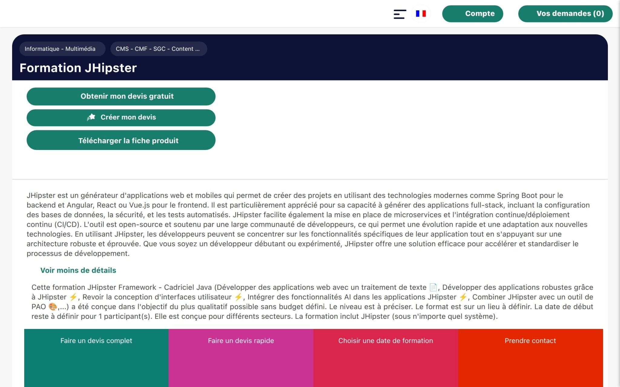 Formation JHipster - Optédif Formation