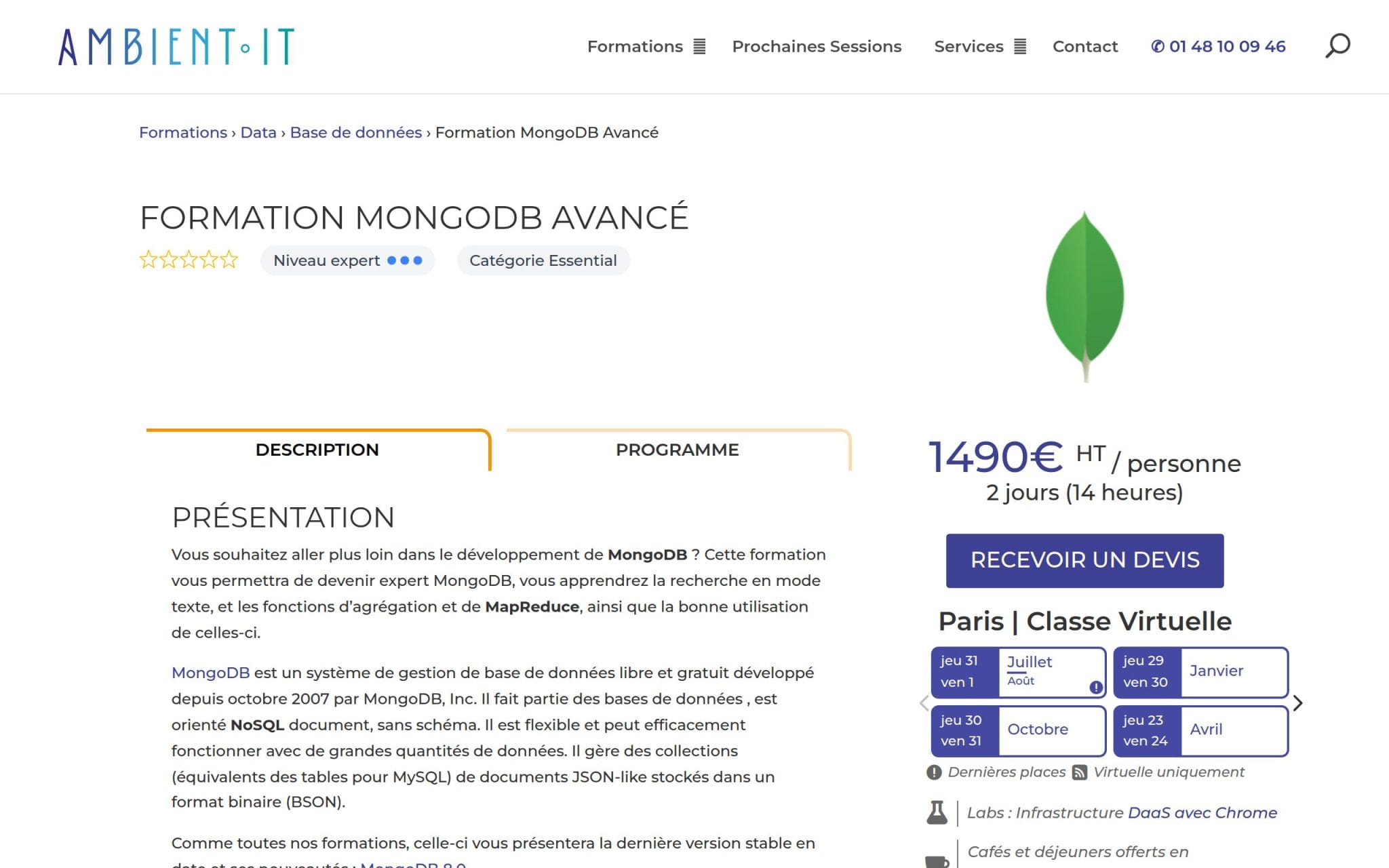 Formation MongoDB Avancé - Ambient IT