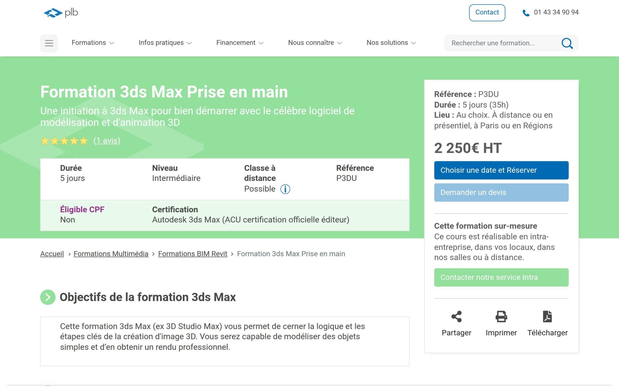 Formation 3ds Max Prise en main - Plb Consultant
