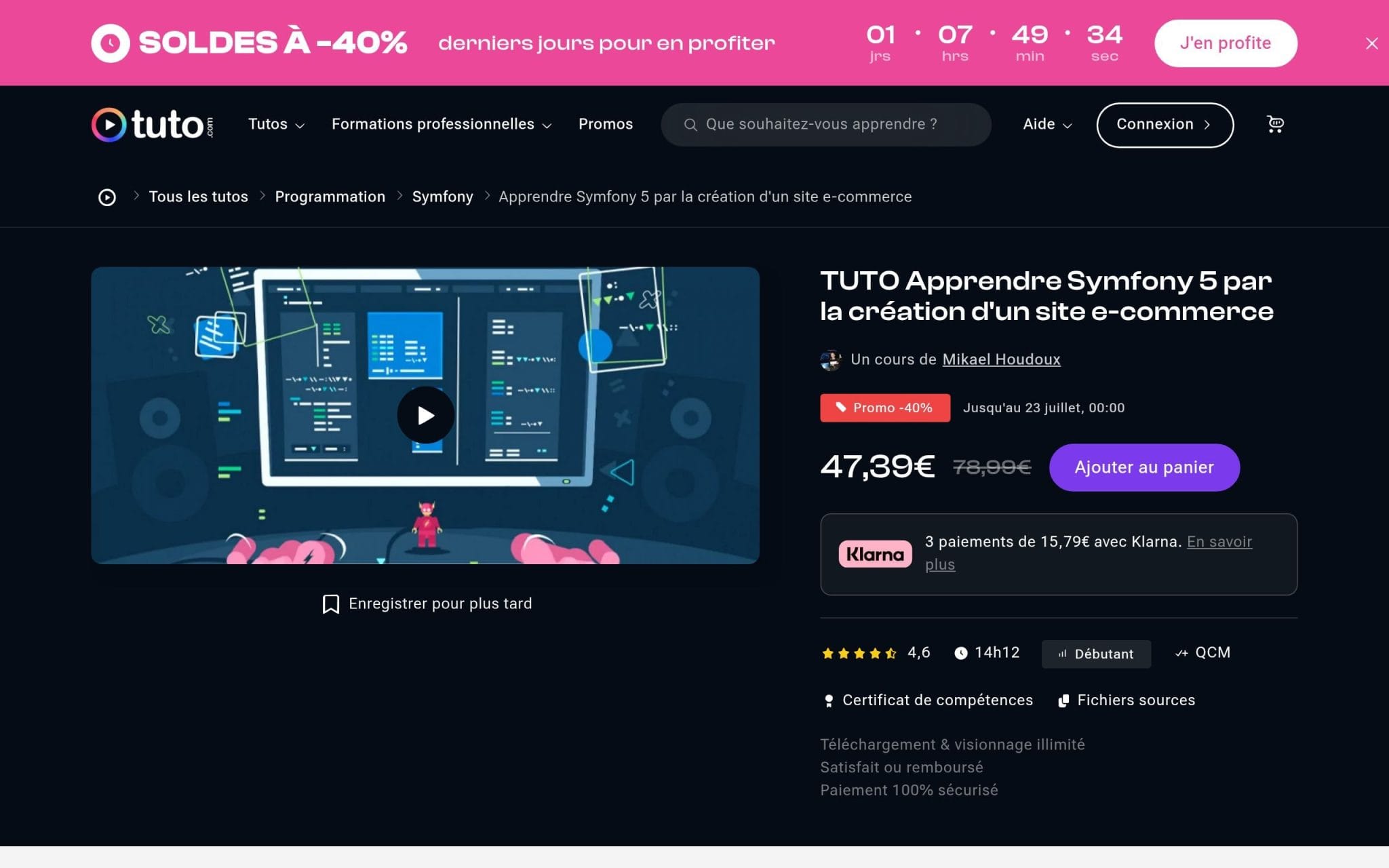 Apprendre Symfony 5 par la création d'un site e-commerce - Tuto