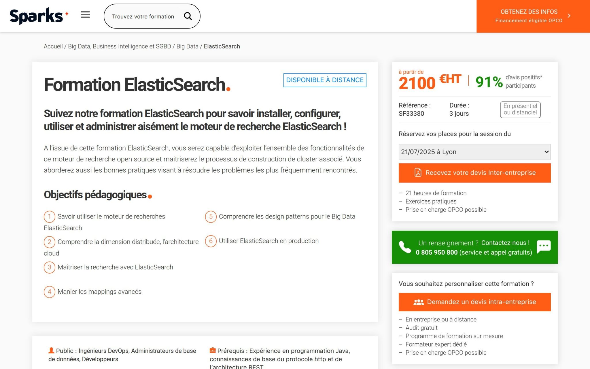 Formation ElasticSearch - Sparks