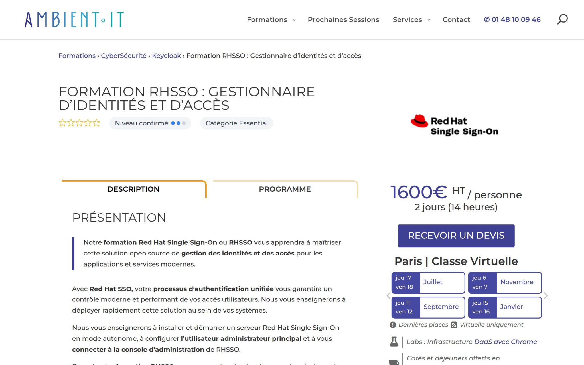 Formation RHSSO : Gestionnaire d’identités et d’accès - Ambient IT