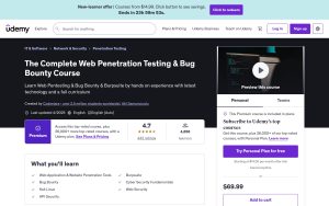 The Complete Web Penetration Testing & Bug Bounty Course – Udemy