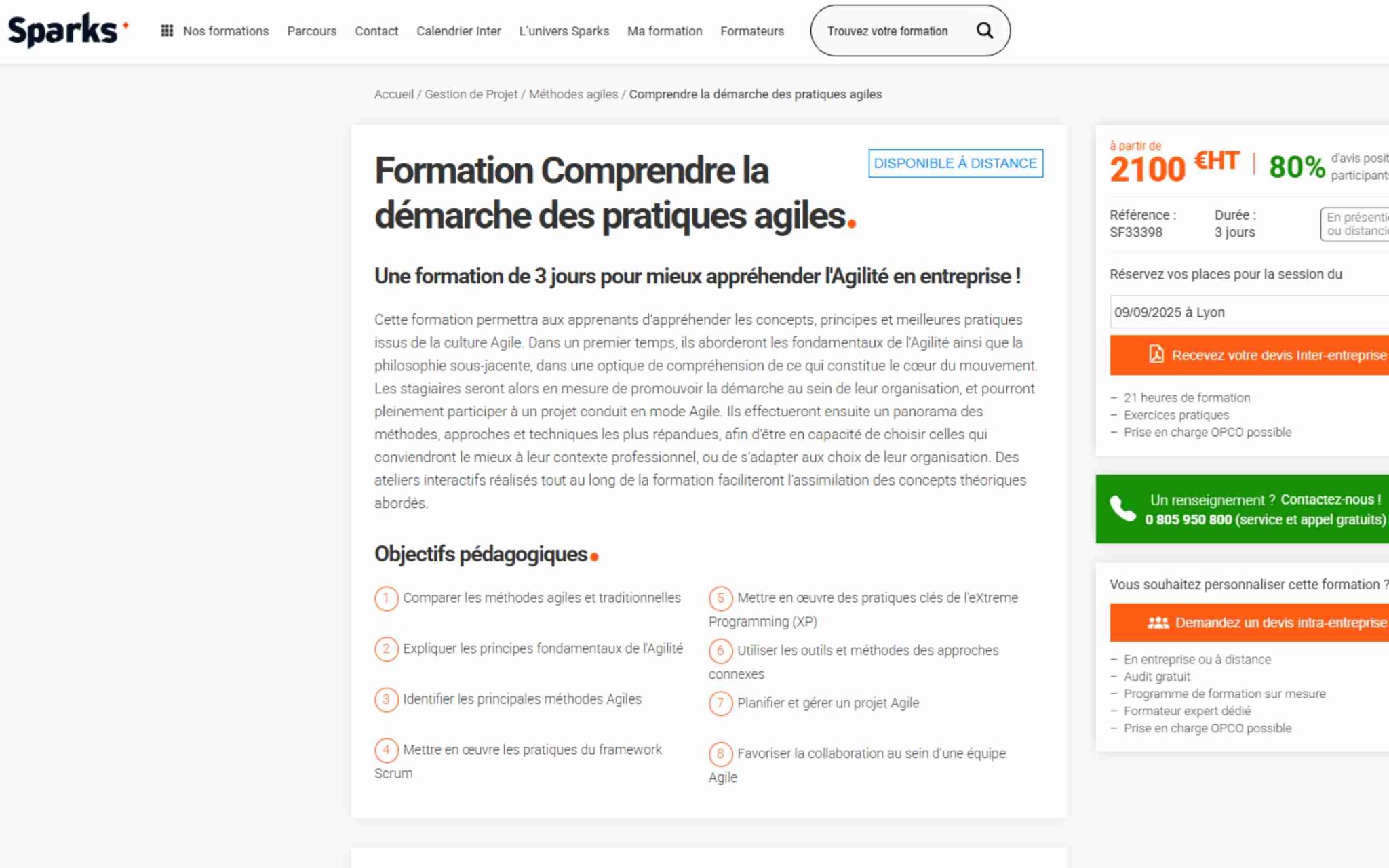 Formation Comprendre la démarche des pratiques agiles - Sparks