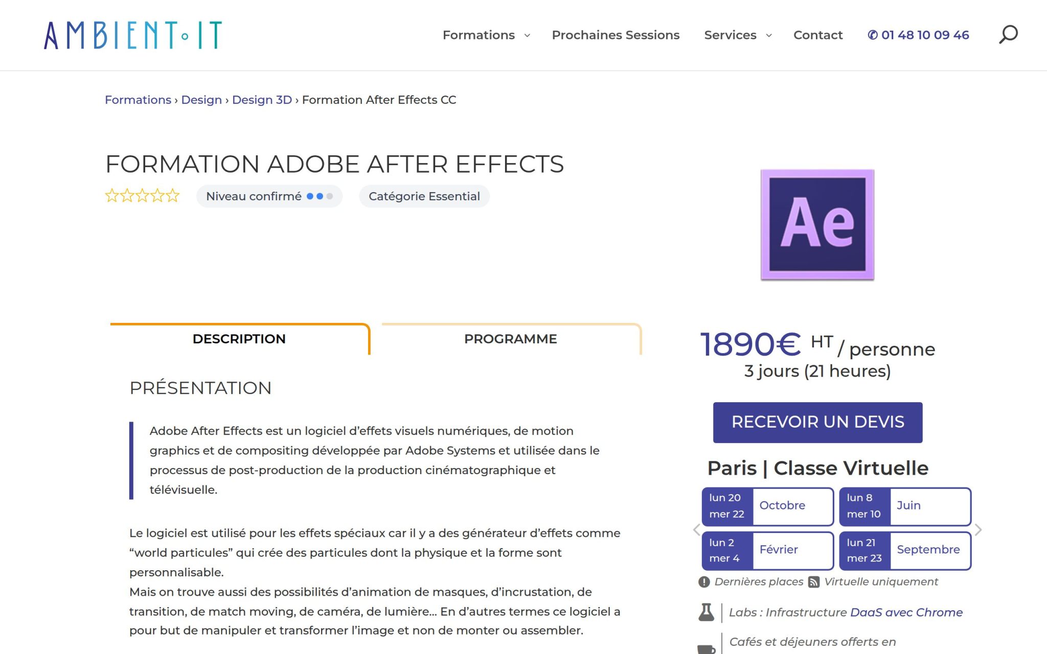 Formation Adobe After Effects - Ambient IT