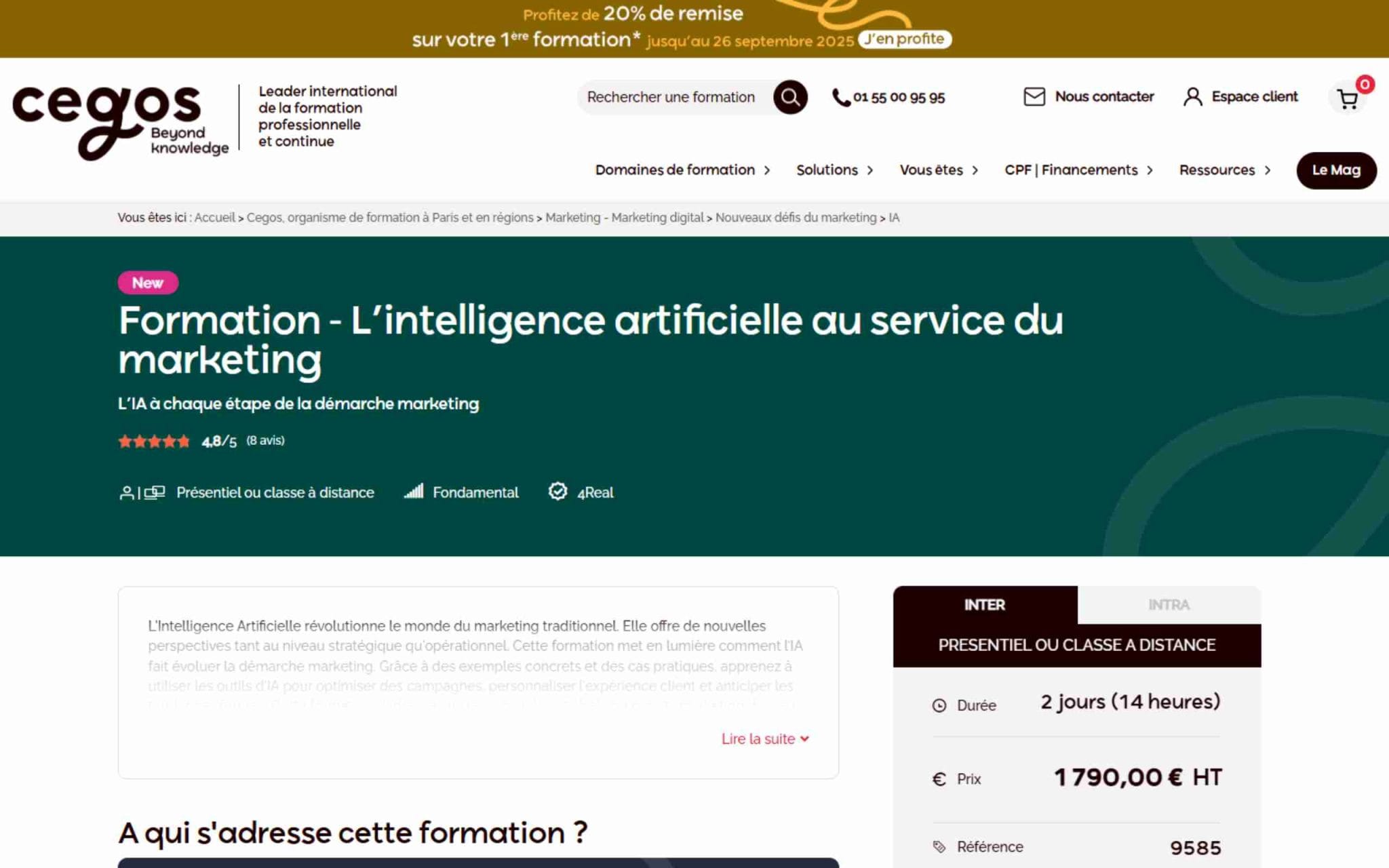 Formation - Lâintelligence artificielle au service du marketing - Cegos