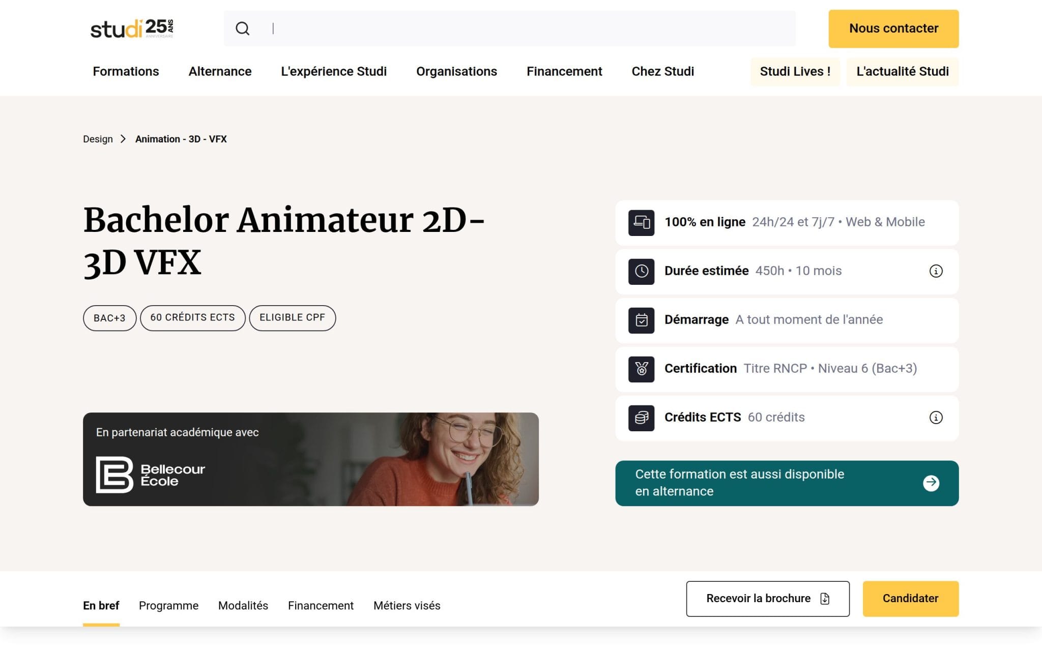 Bachelor Animateur 2D-3D VFX - Studi