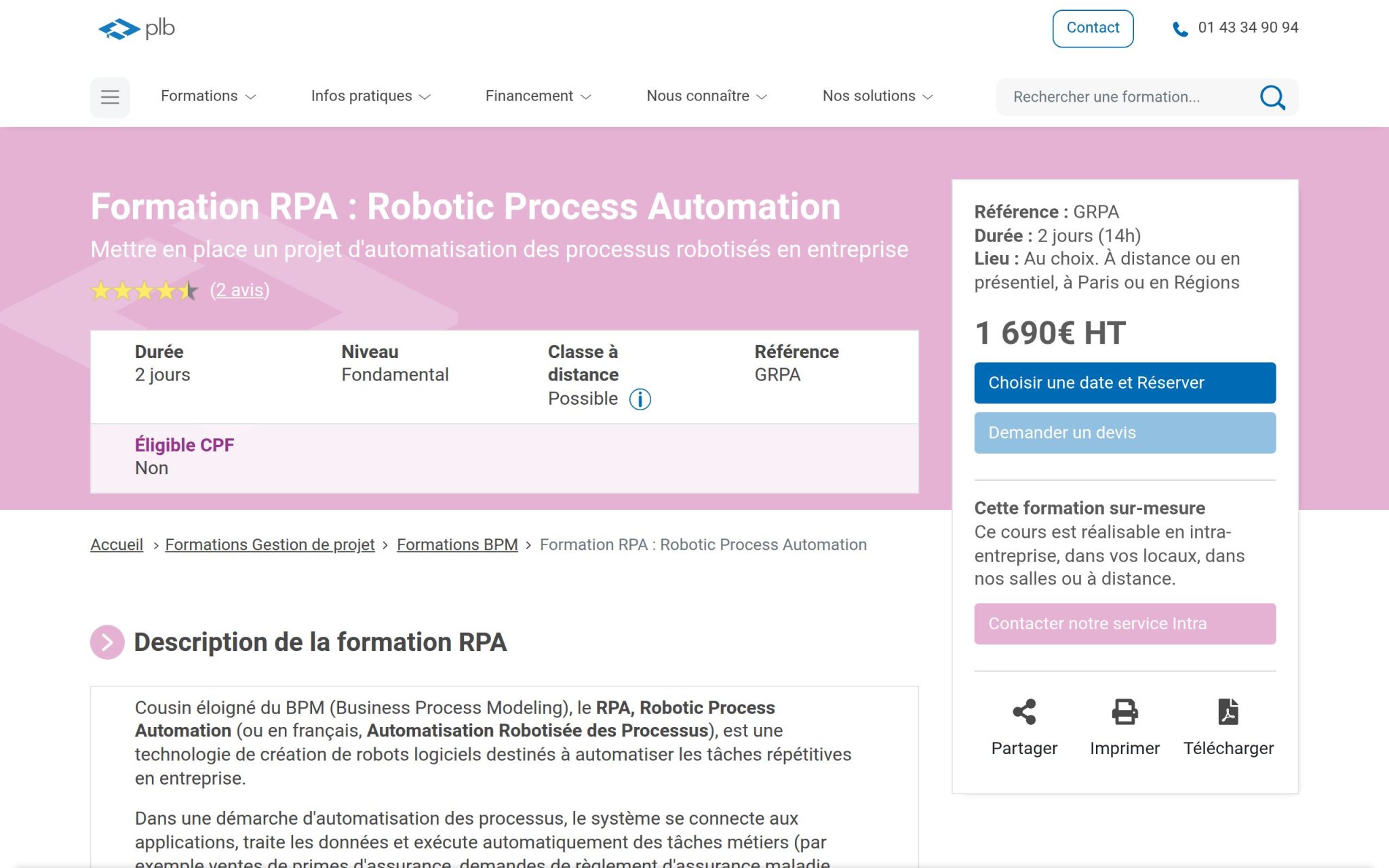 Formation RPA : Robotic Process Automation - Plb Consultant