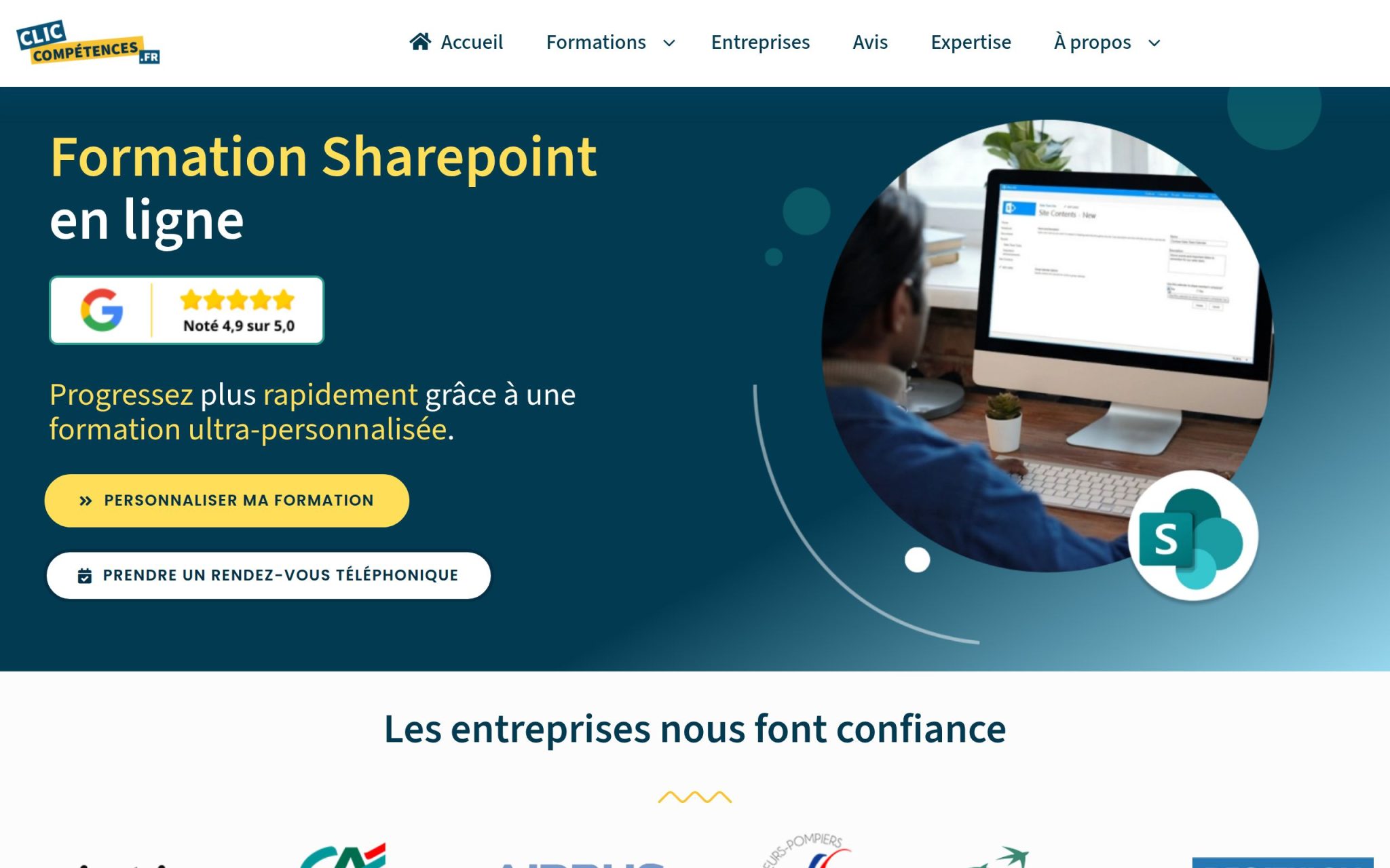 Formation Sharepoint en ligne - Clic Compétences