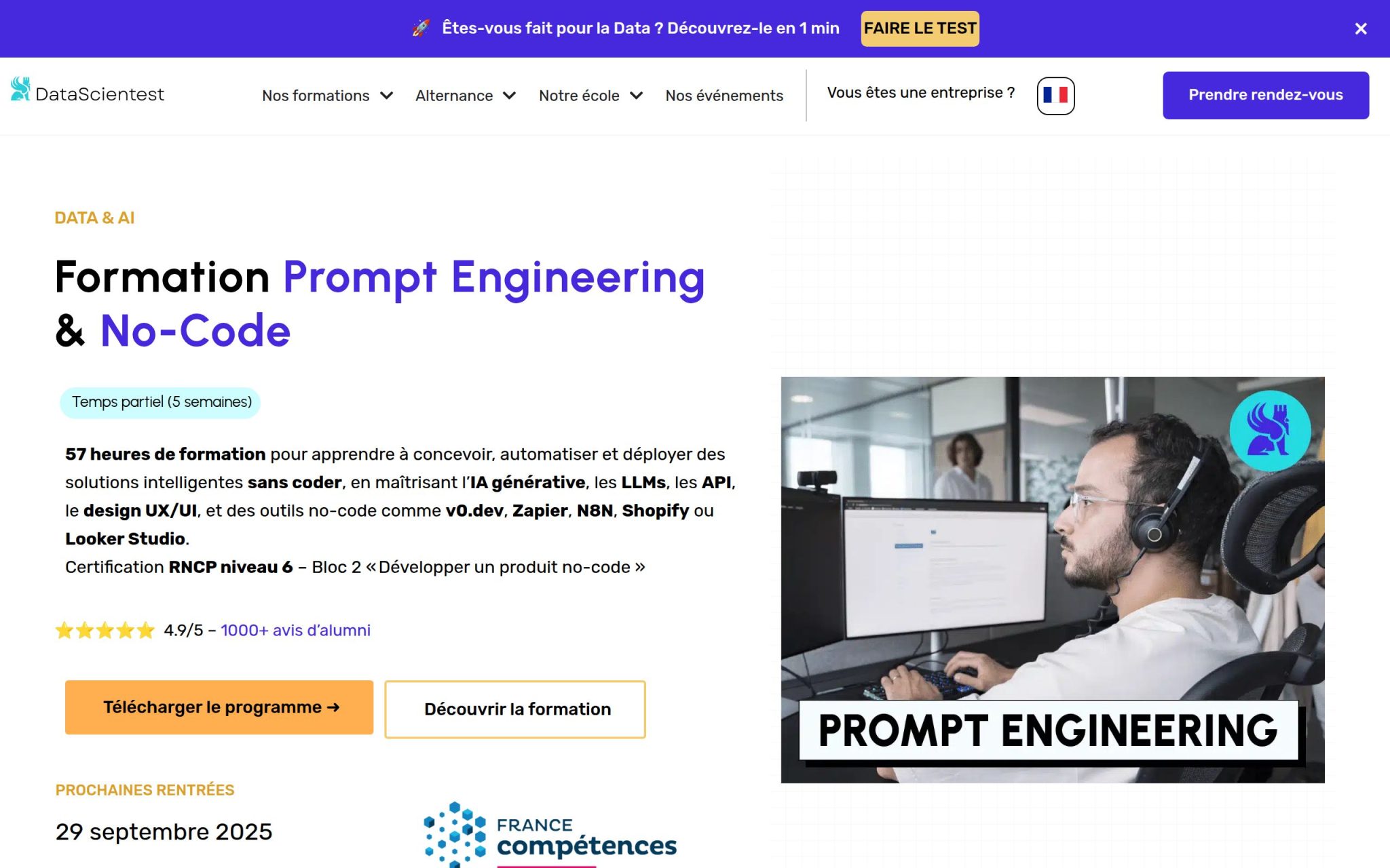 Formation Prompt Engineering & Generative AI - DataScientest.fr