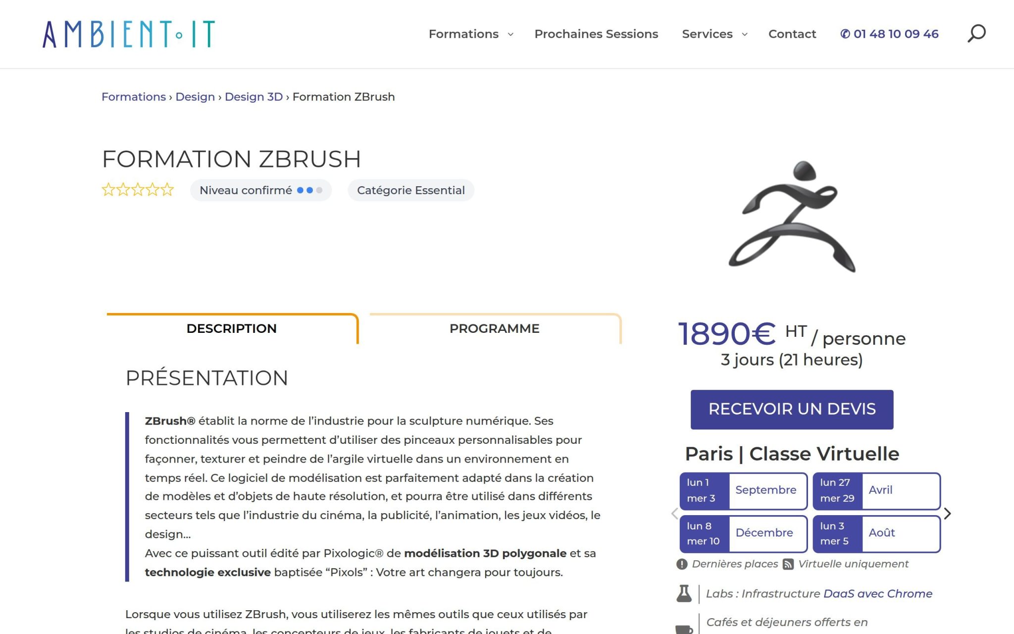 Formation ZBrush - Ambient IT
