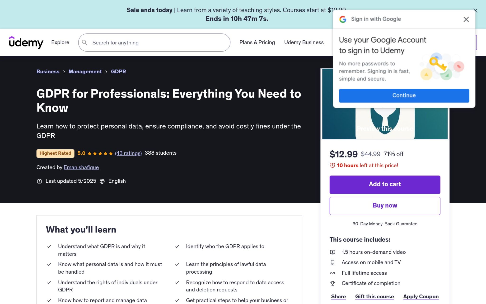 RGPD pour les professionnels : tout ce que vous devez savoir - Udemy