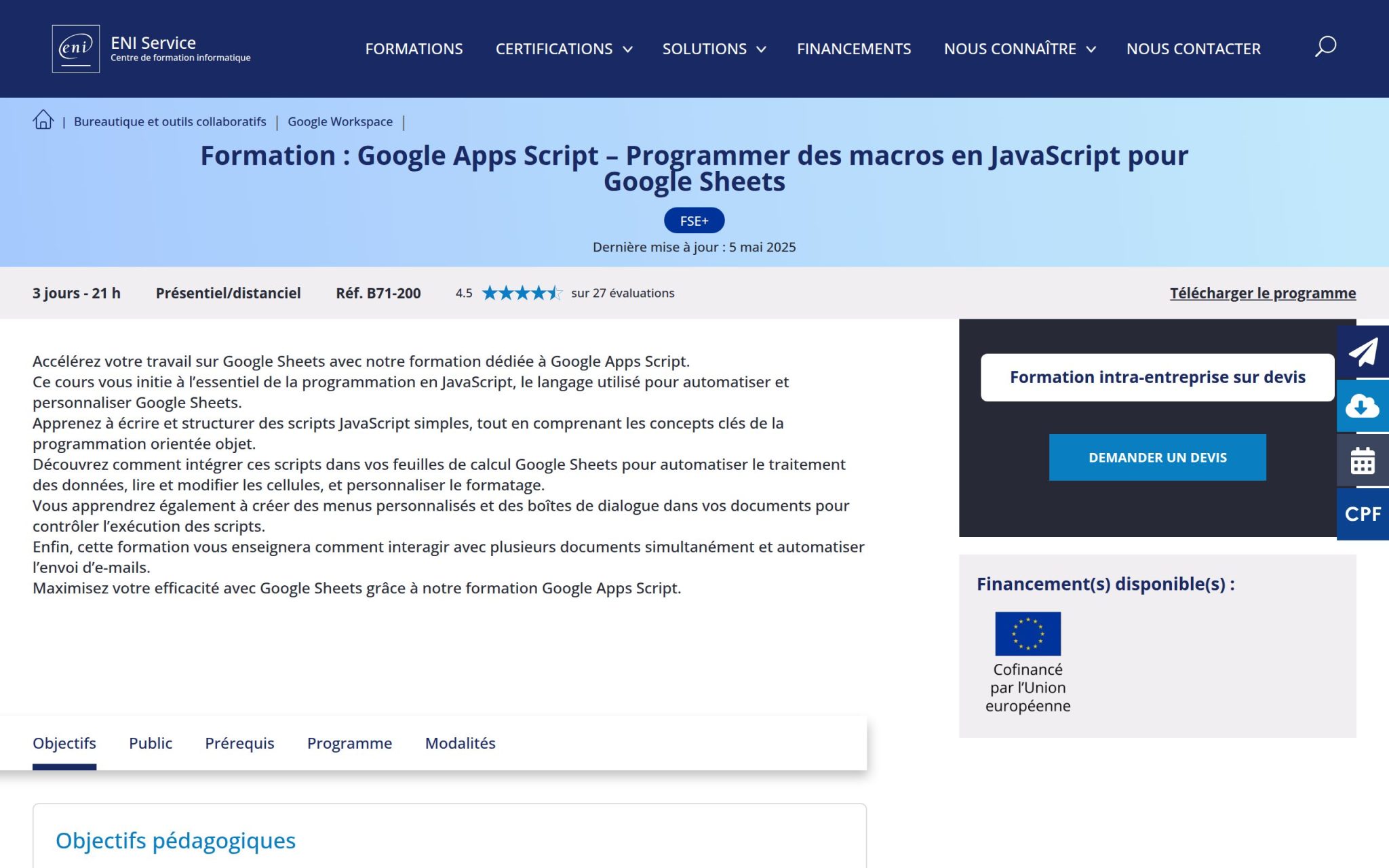 Google Apps Script - ENI Service